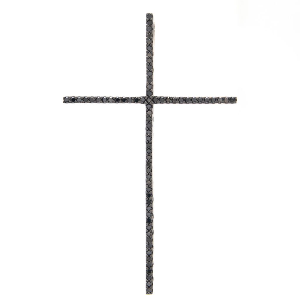 .43ct Black Diamond Cross Pendant 50MM