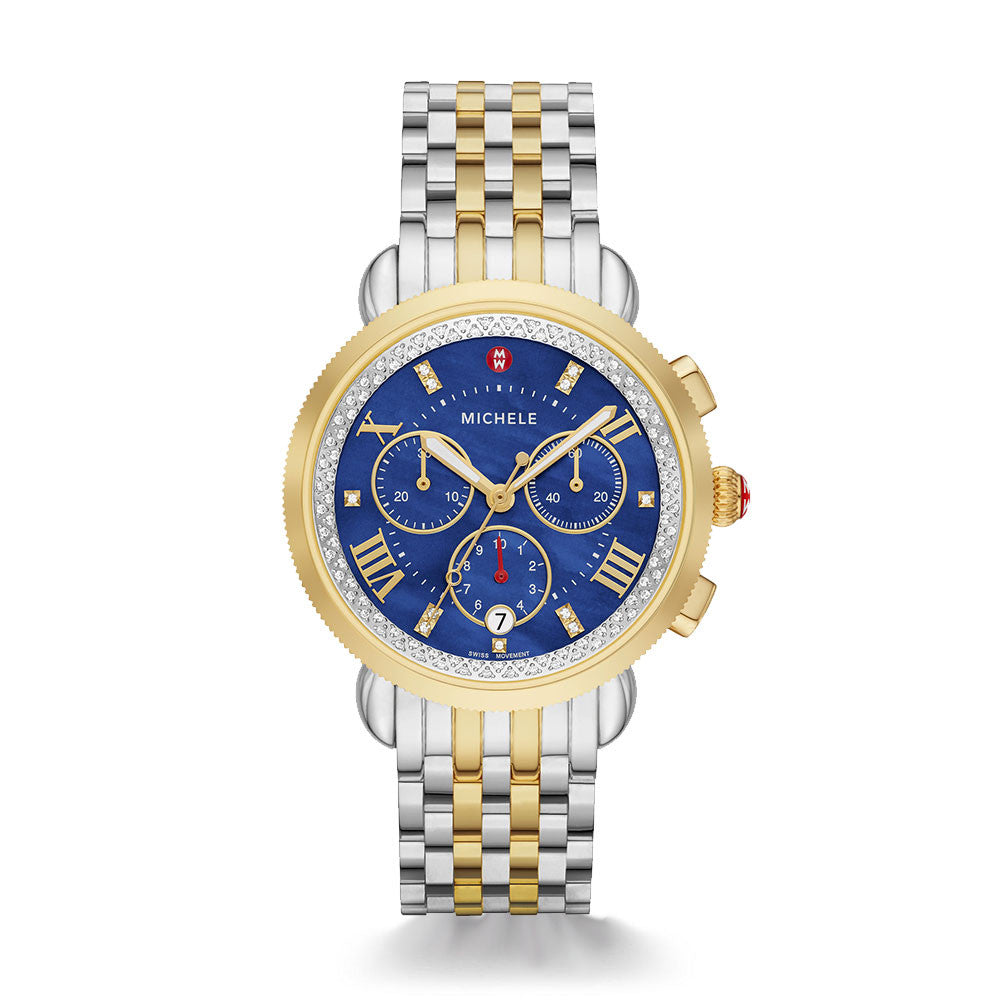 Sail Blue Mother Pearl 38MM Golden Watch