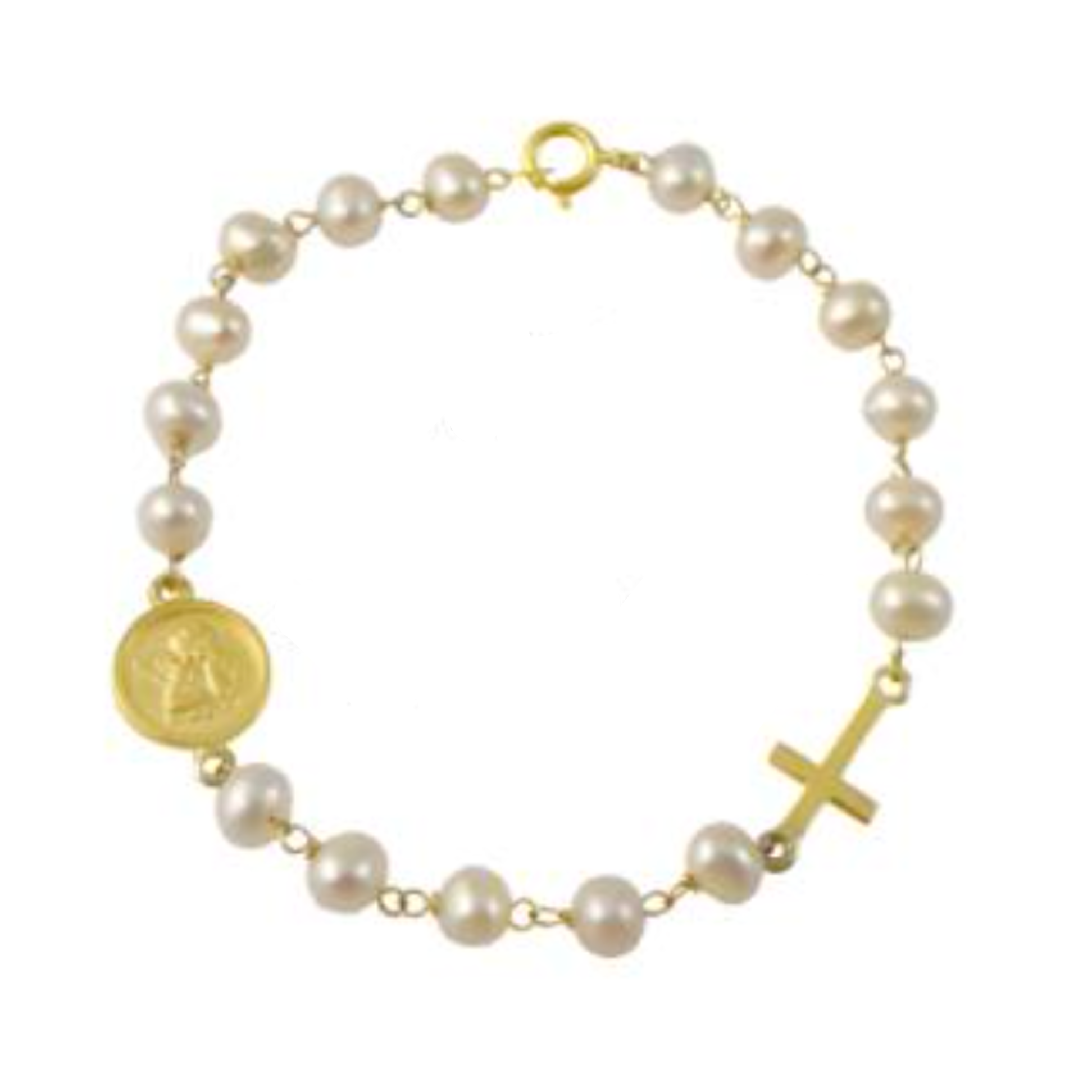 Pearl Cross Angel Kids Bracelet