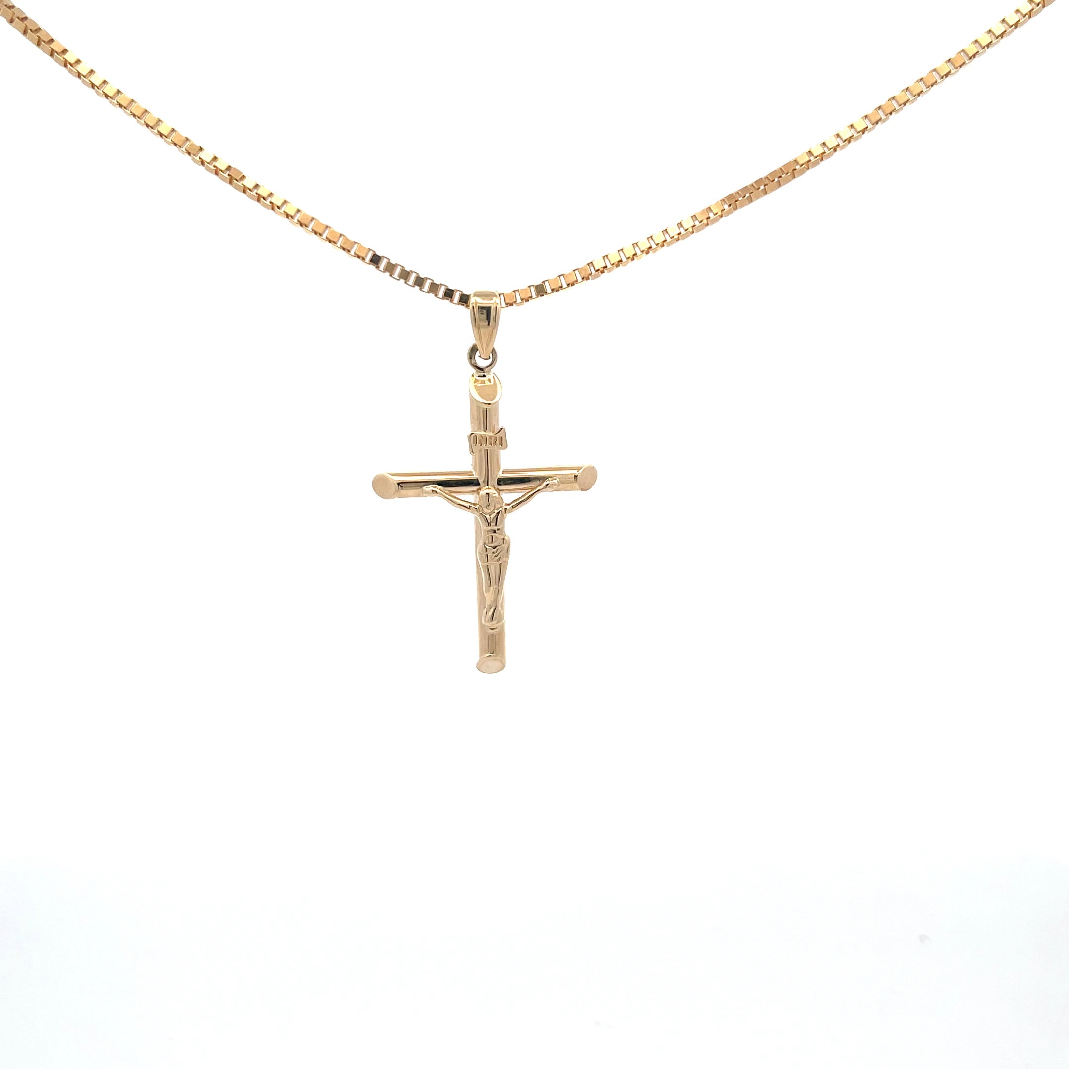 35MM All Gold Crucifix Pendant