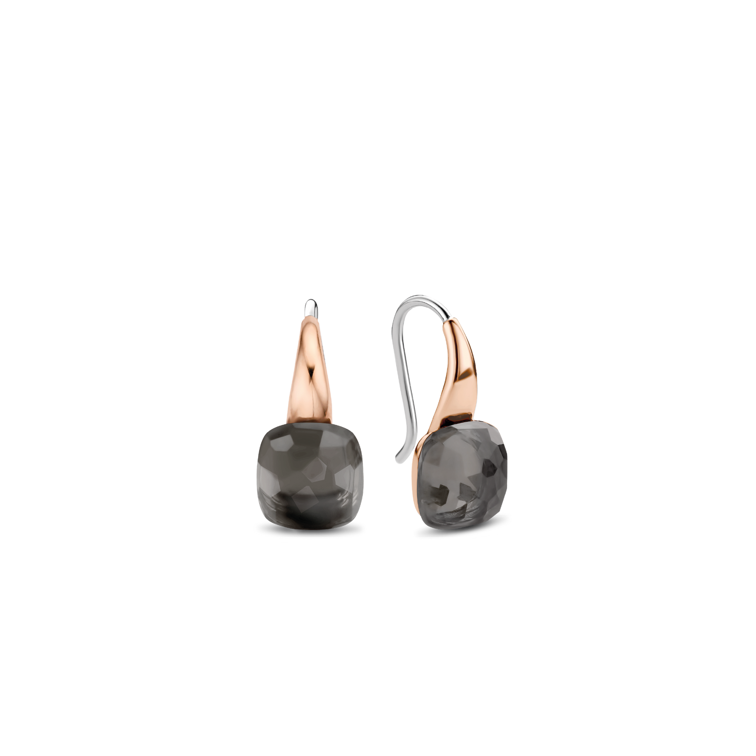 Faceted Cushion Grey Earrings