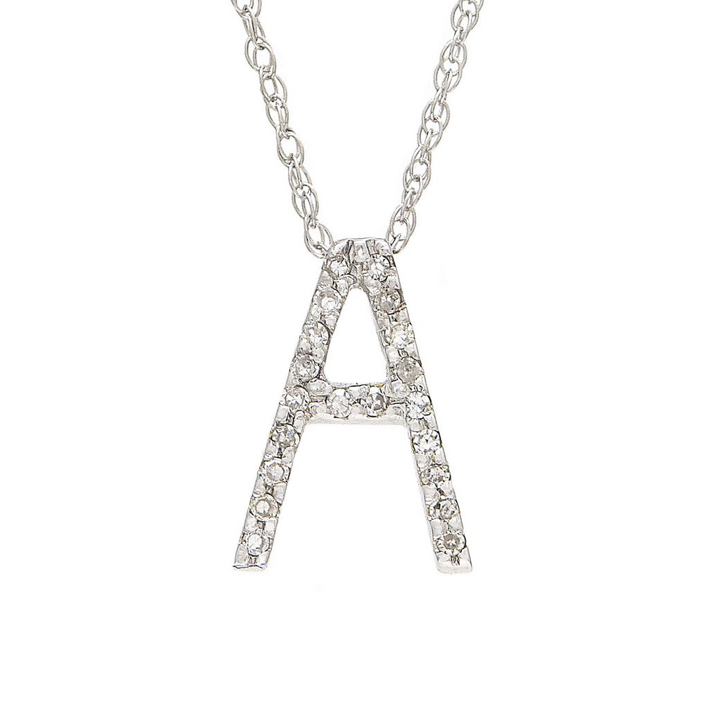 11mm Diamond Initial Necklace