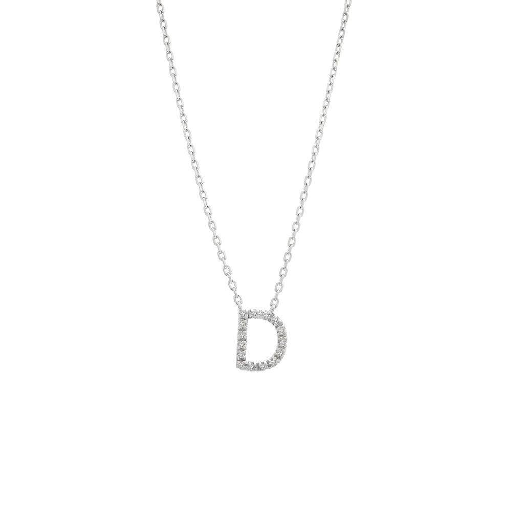 9mm Diamond Initial Necklace