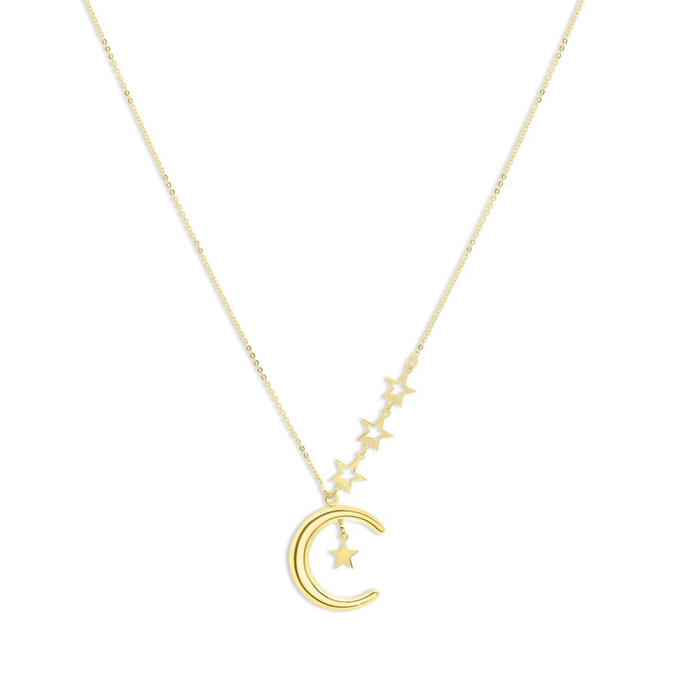 Moon and Stars 14K Necklace