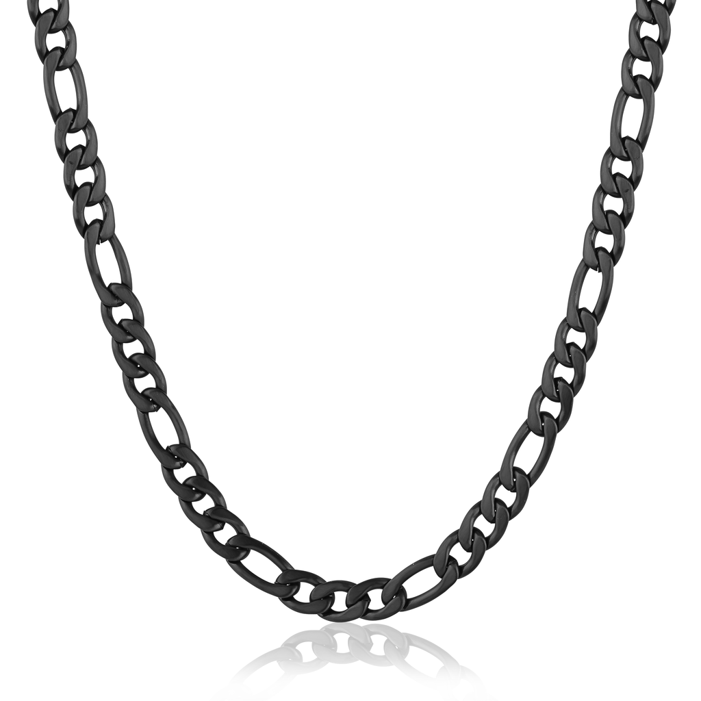 Black IP 4.5mm Figaro Chain