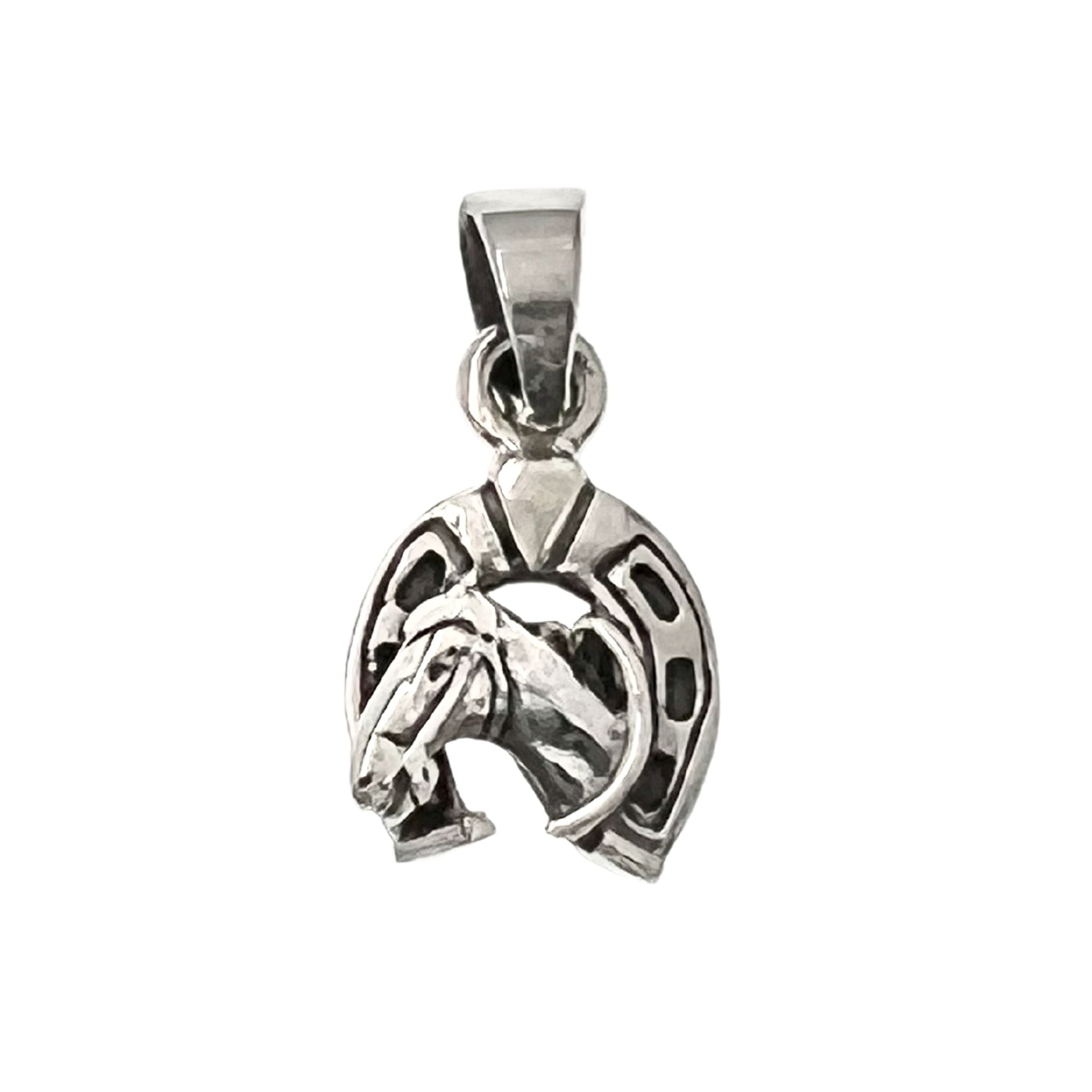 STERLING SILVER Horse And Horseshoe Pendant / SSP0154