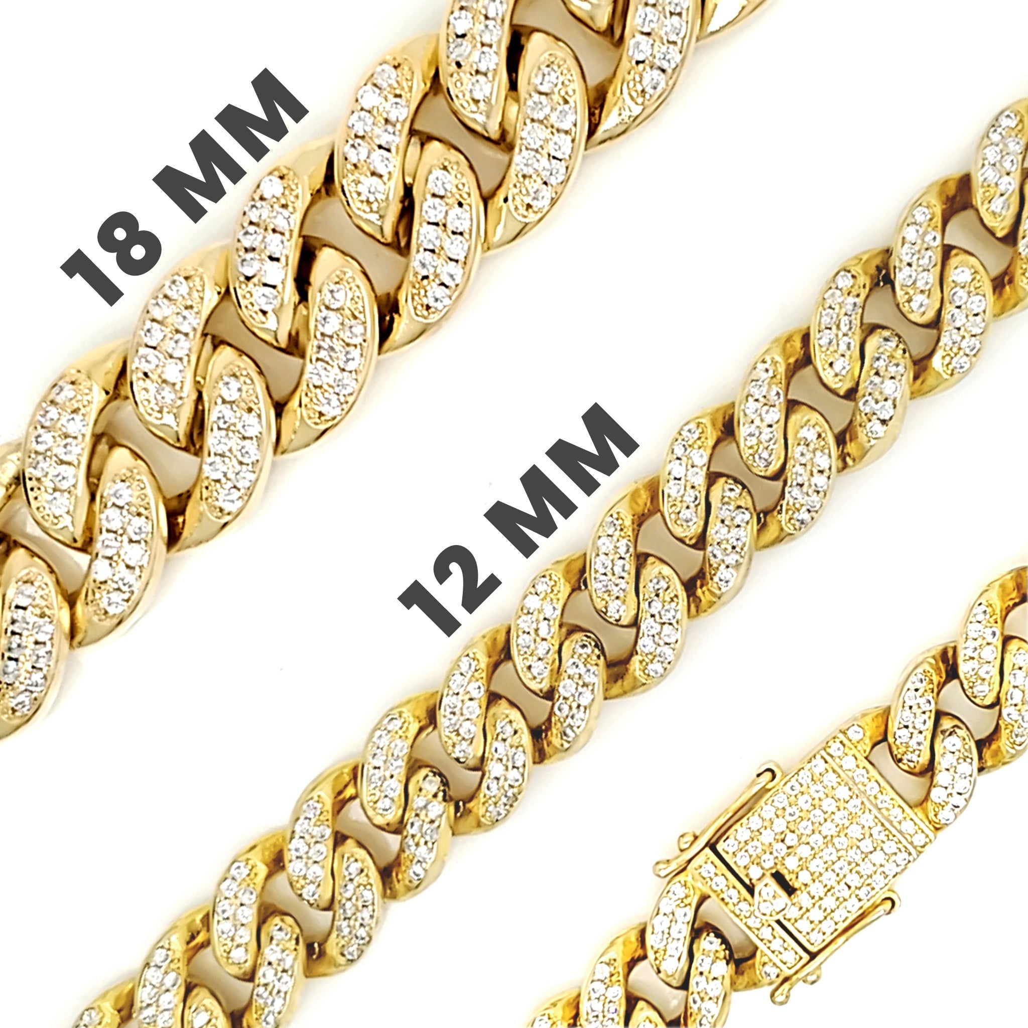 GOLD Plated Over Brass Cubic Zirconia Cuban Bracelet / BRJ9085