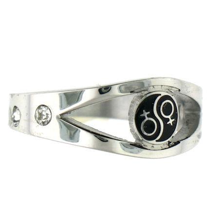 Female Venus Symbol Commitment Ceremony CZ Stainless Steel RING / RRJ0095