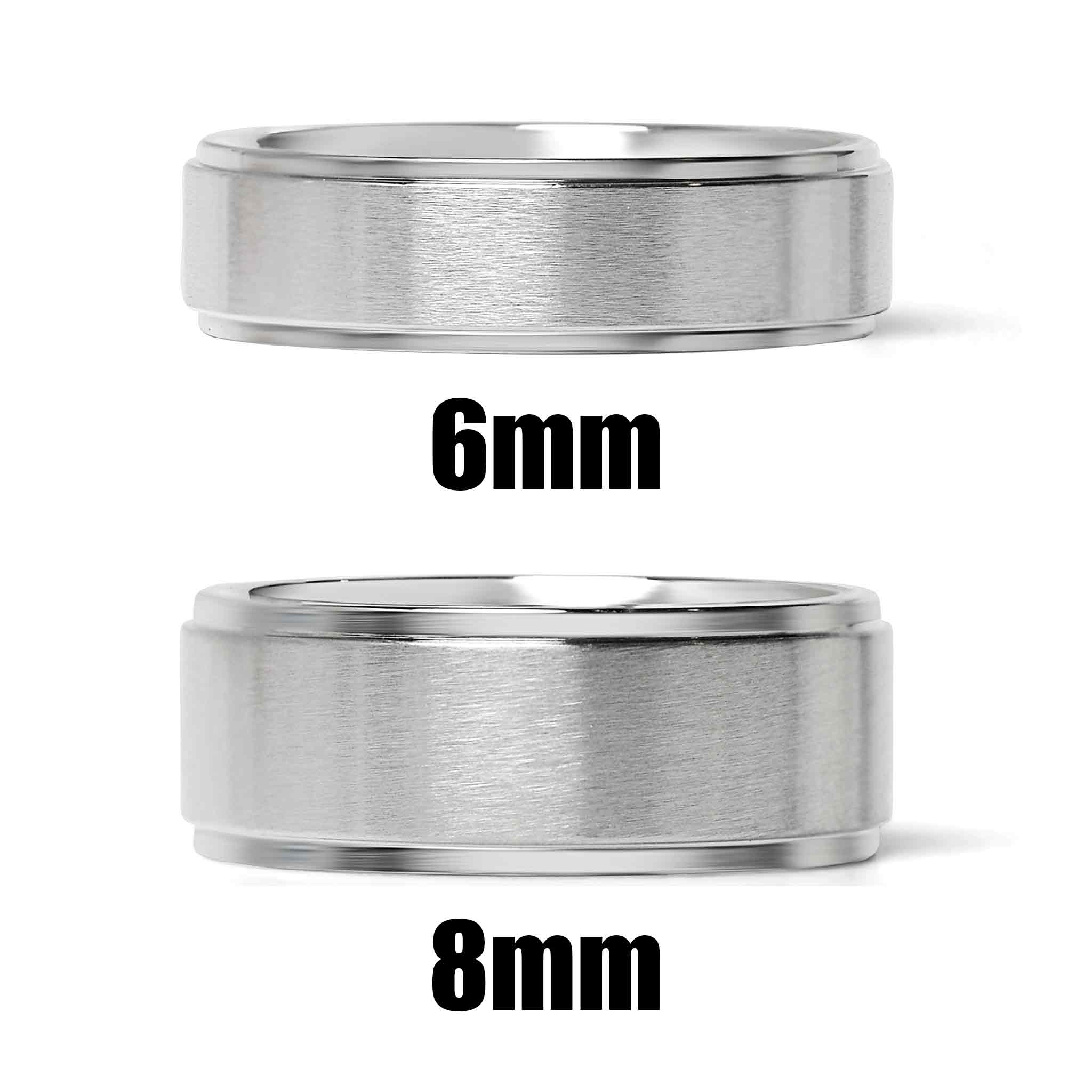 Brushed Flat Center with Polished Edge Stainless Steel RING / CFR0002