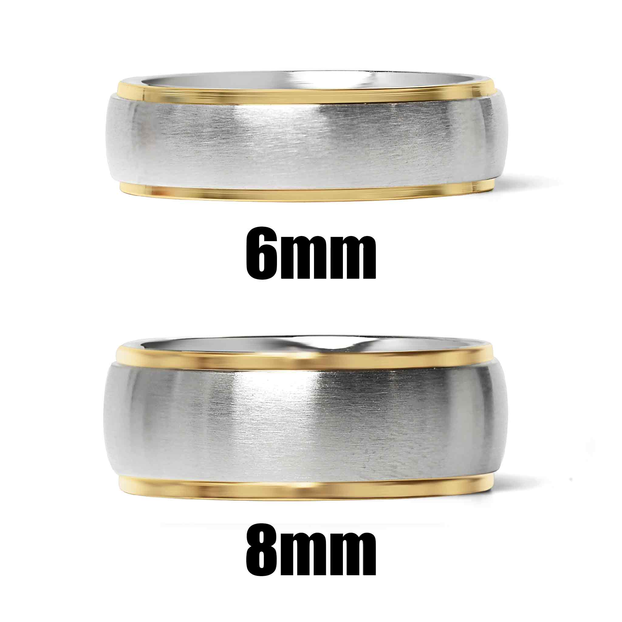 Gold Edge with Brushed Center Stainless Steel RING / CFR0003