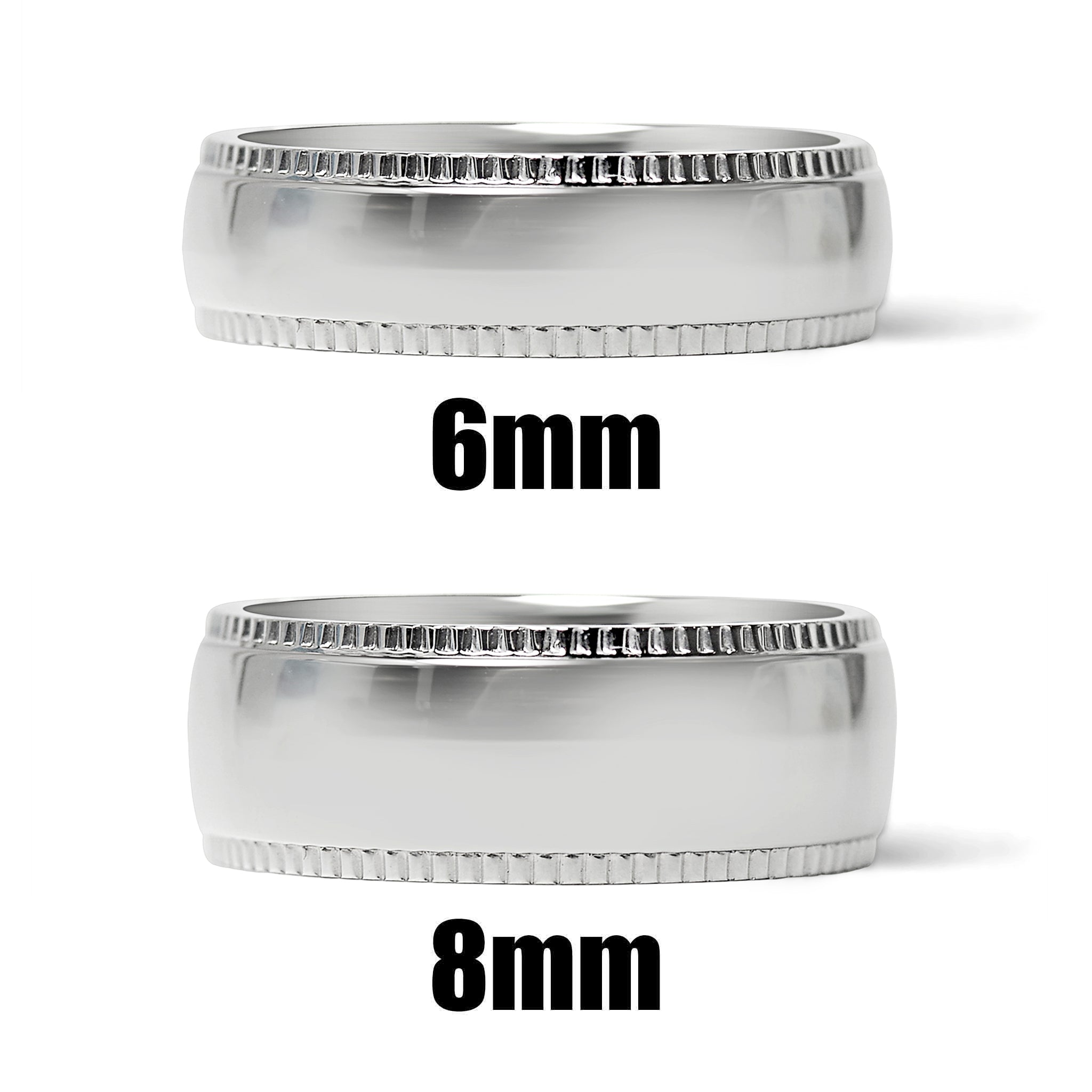 Polished Center Detailed Edge Stainless Steel Blank RING / CFR7010