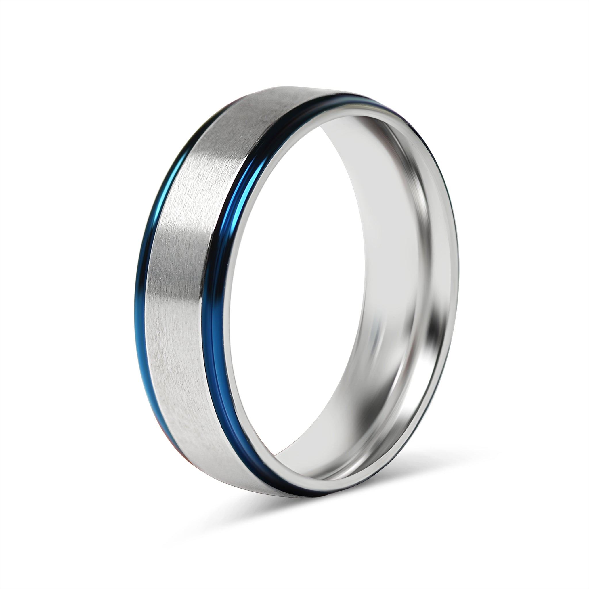 Stainless Steel Blue Trim With Brushed Center RING / CFR7018