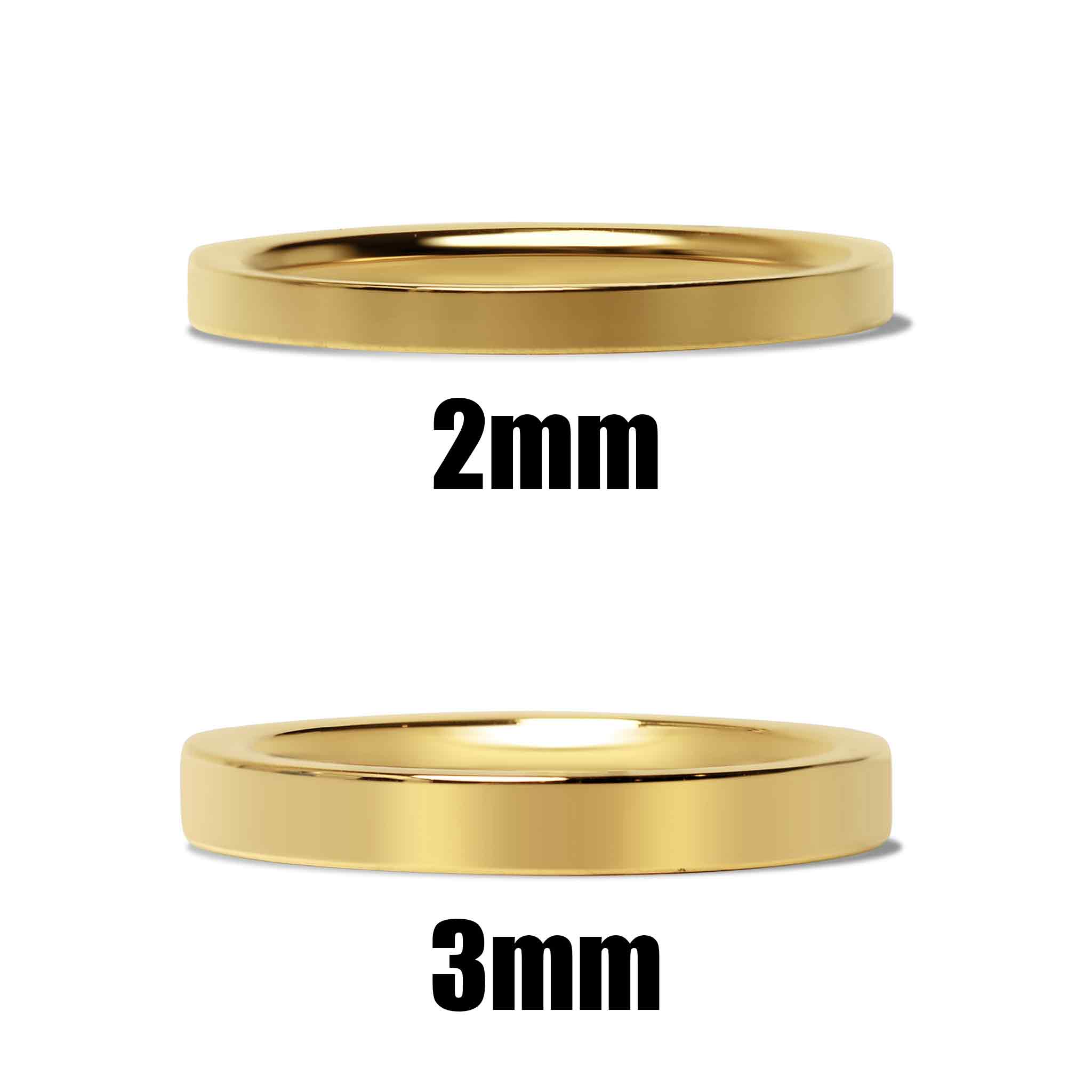Flat Gold Stainless Steel Blank RING / CFR7025