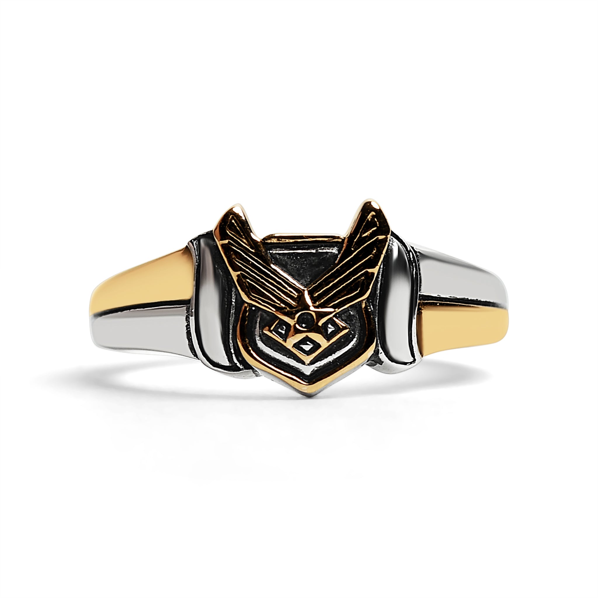 United States Air Force Two Tone Military Stainless Steel Women's RING / MCR6014