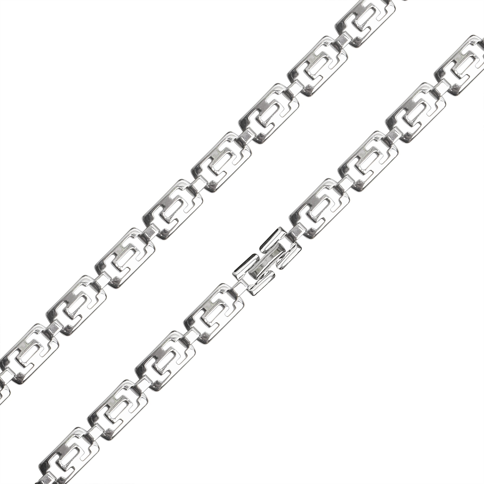 Stainless Steel Rectangle Cutout Fancy Chain NECKLACE / NCC0004