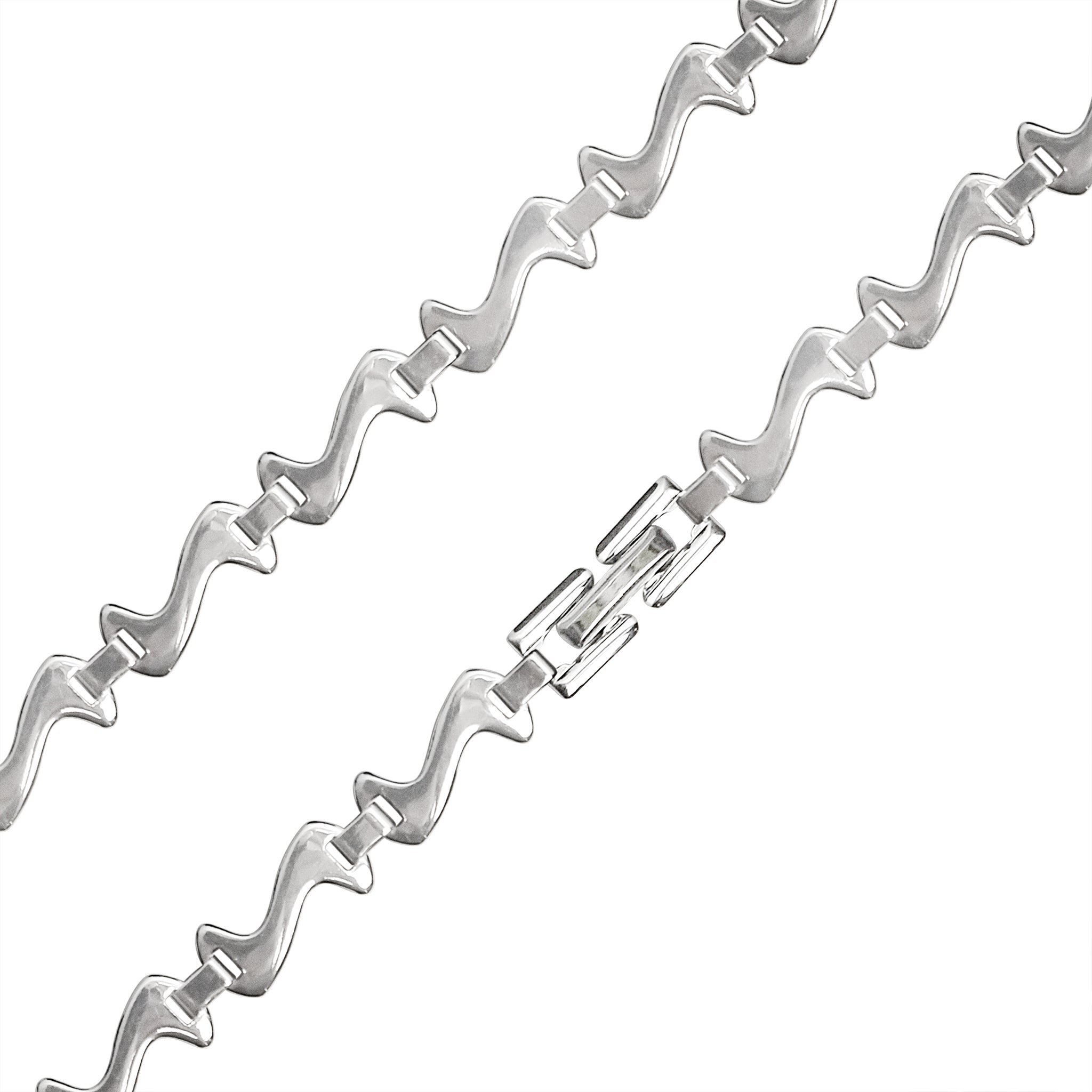 Stainless Steel Swish Wave Fancy Chain NECKLACE / NCC0005