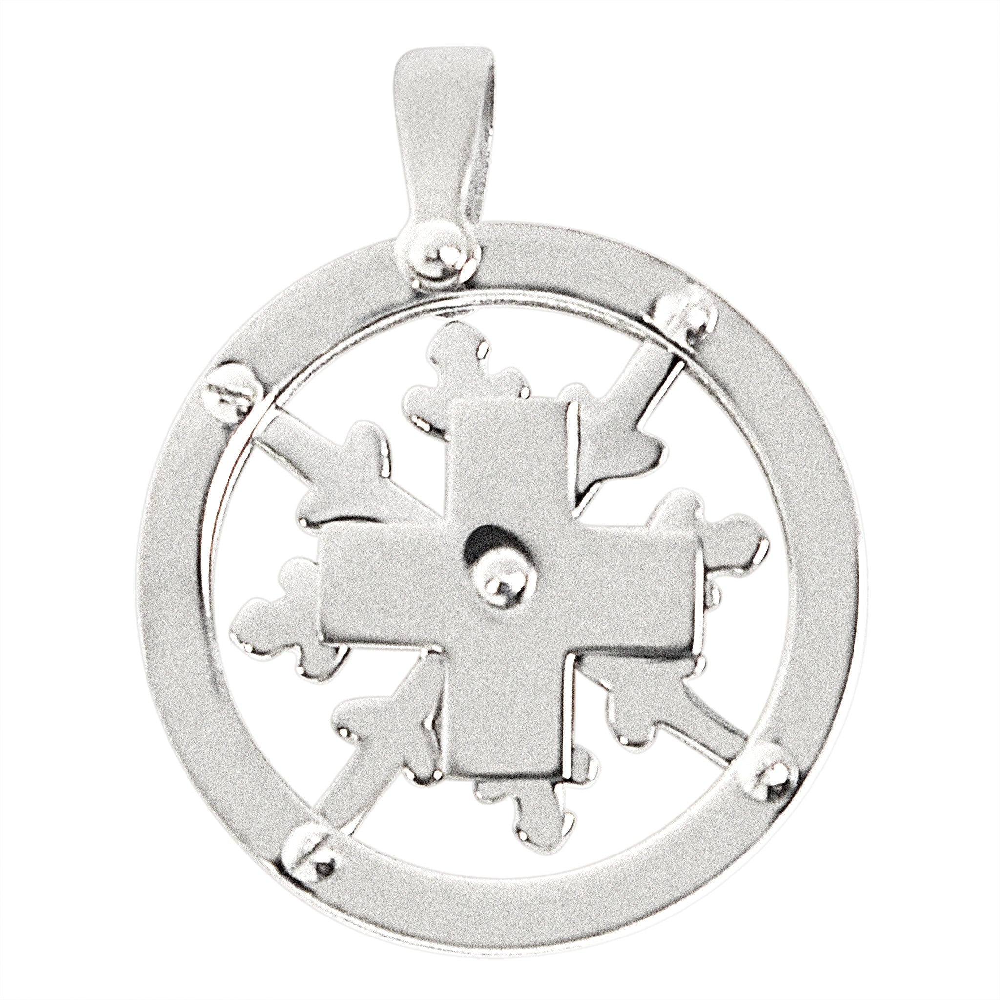 Stainless Steel Greek Cross SPINNER Pendant / NCZ0011