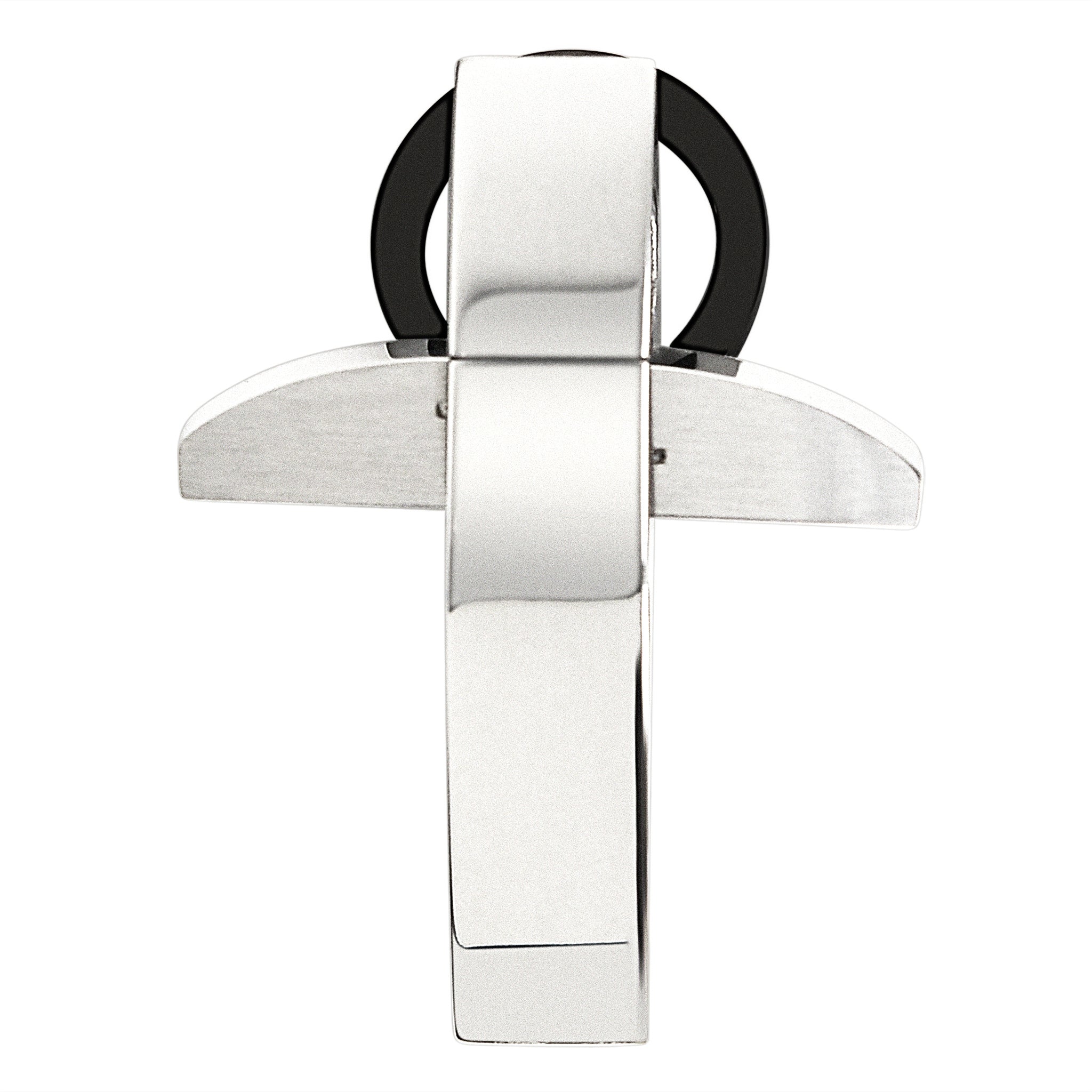 Stainless Steel Cross with Black RING Pendant / NCZ0089