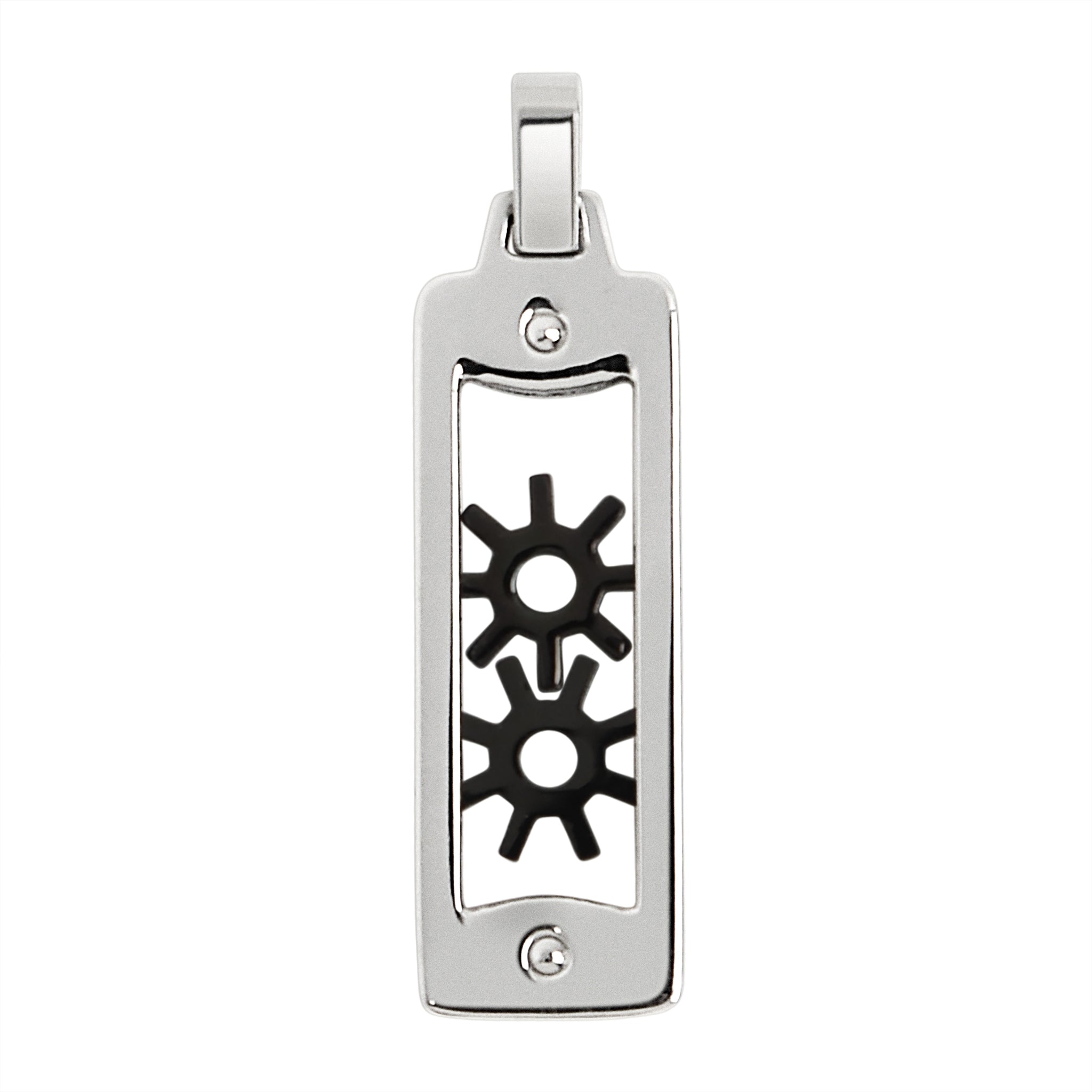 Stainless Steel Black Gear Shaker PENDANT / NCZ0090