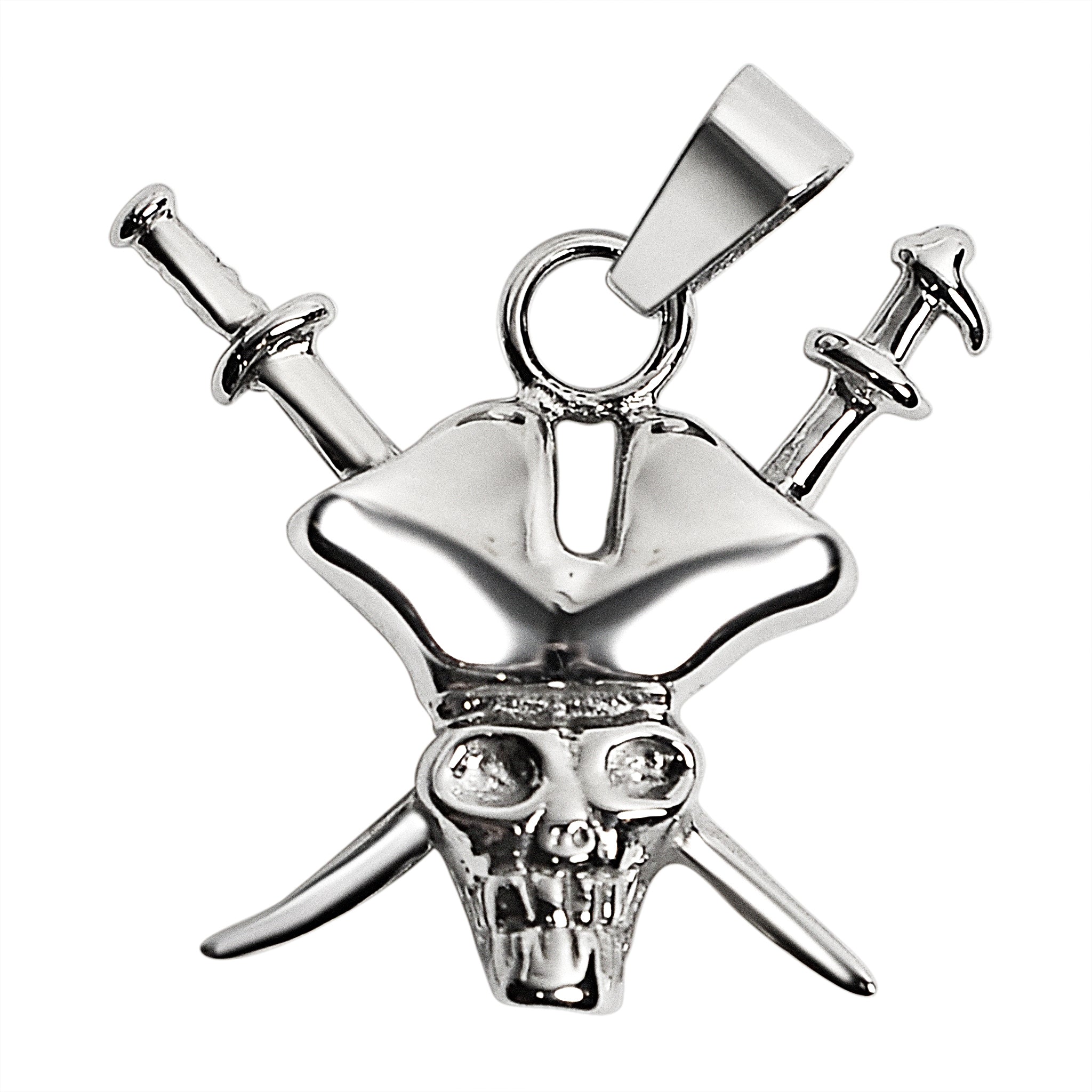 Stainless Steel Pirate Skull with Swords PENDANT / NCZ0100