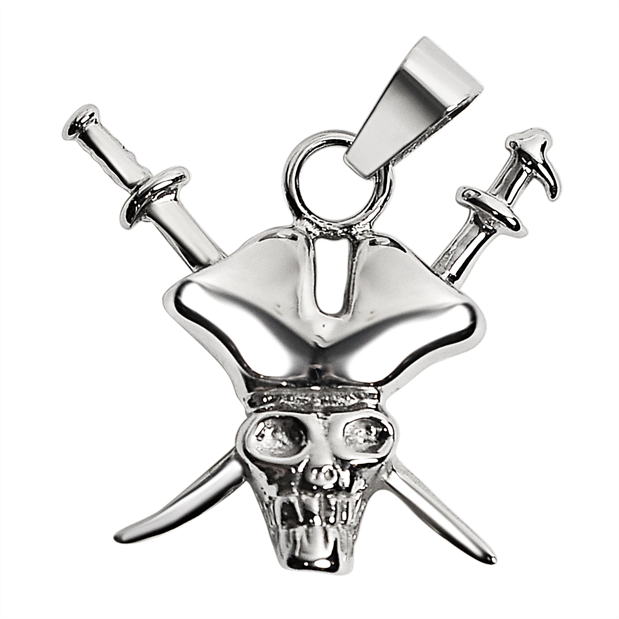 Stainless Steel Pirate Skull with SWORDs Pendant / NCZ0100