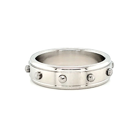 Stainless Steel Polished Studded RING / NCZ0144