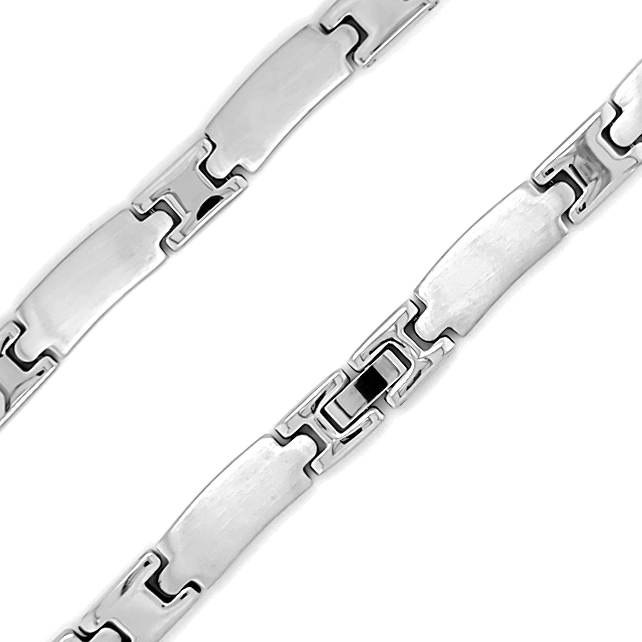 8mm Curved Rectangle Link Stainless Steel Necklace / NKJ2092