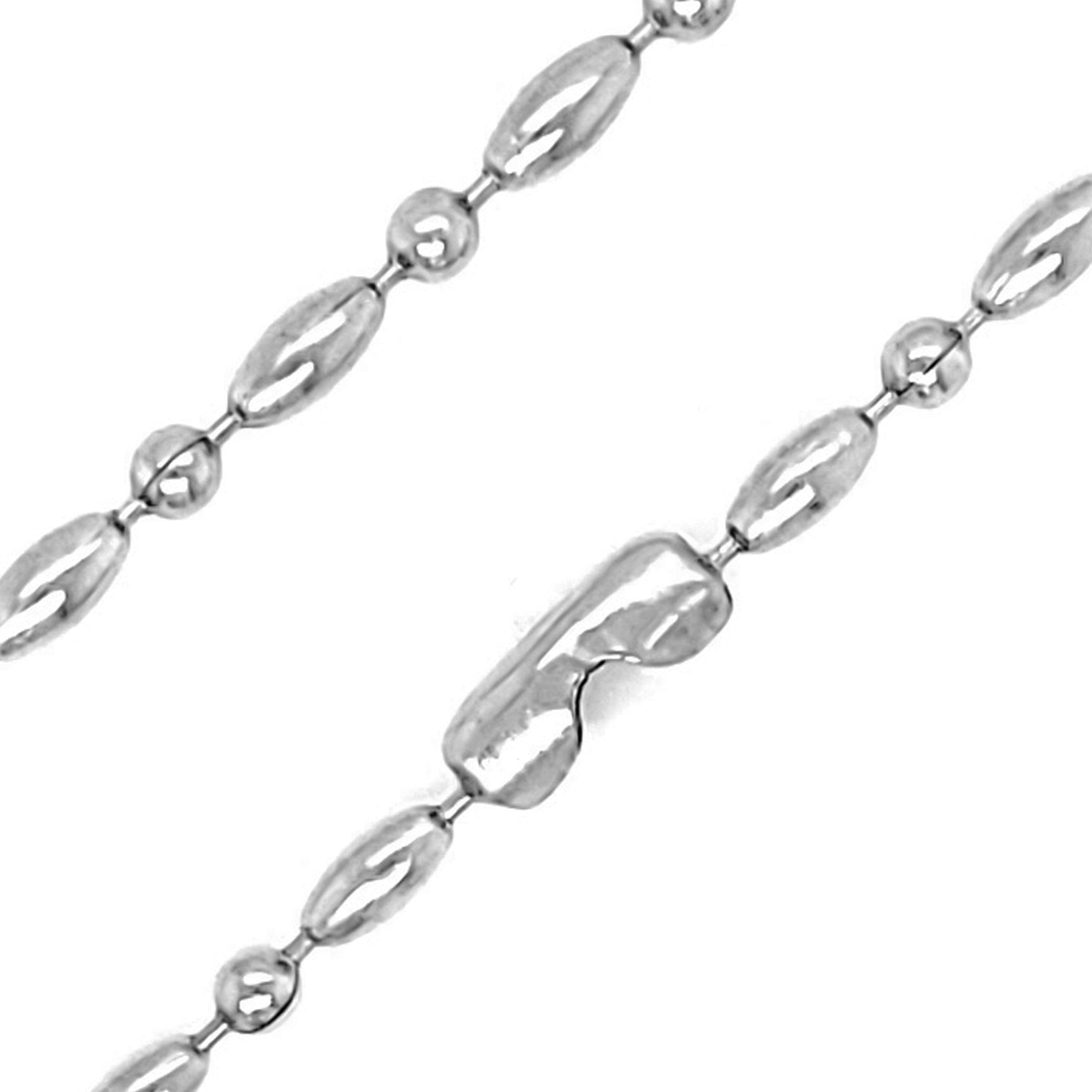 Stainless Steel Oval BEAD Ball Chain Necklace / NKJ2530