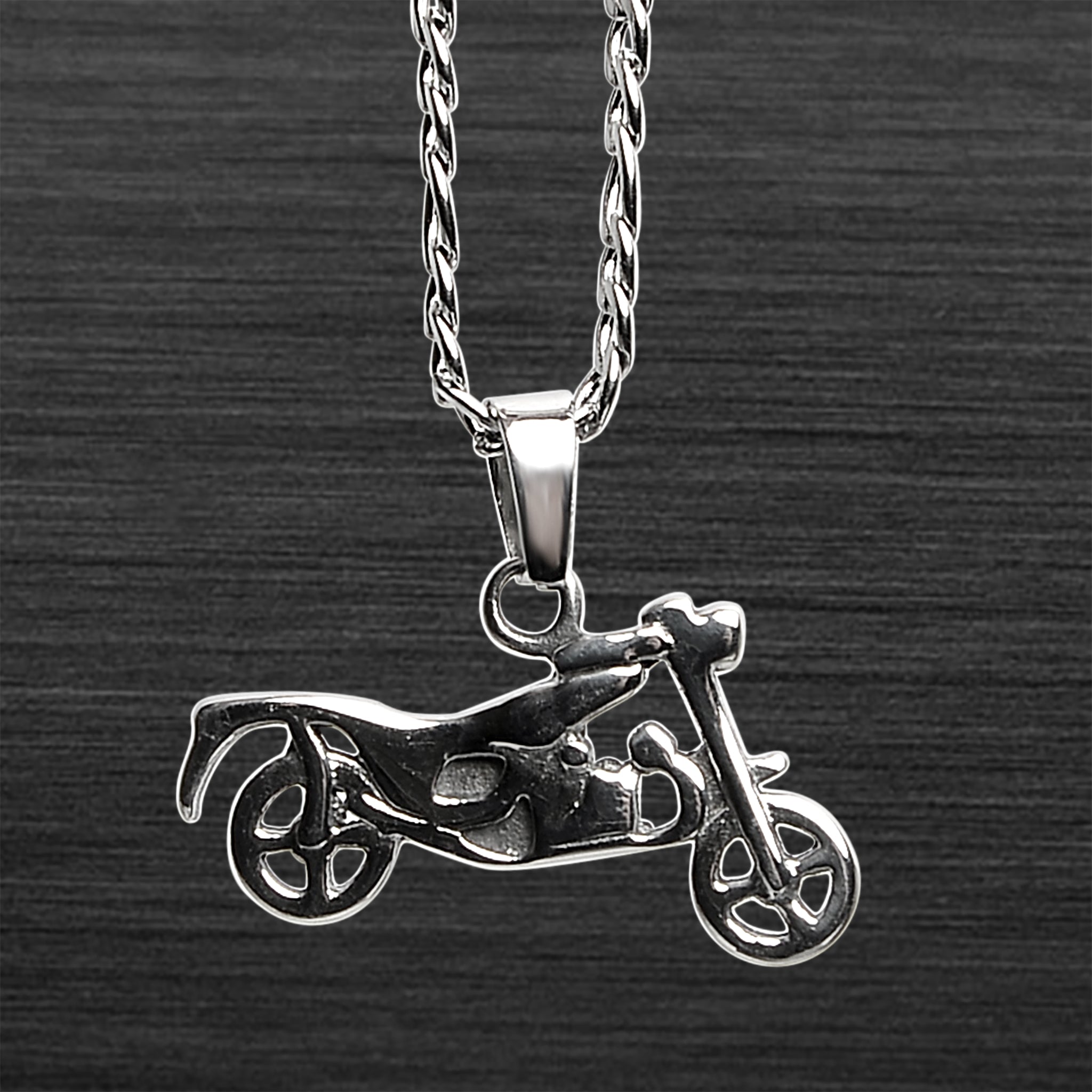 Stainless Steel Motorcycle Figaro Chain NECKLACE / PDJ0598-RTL