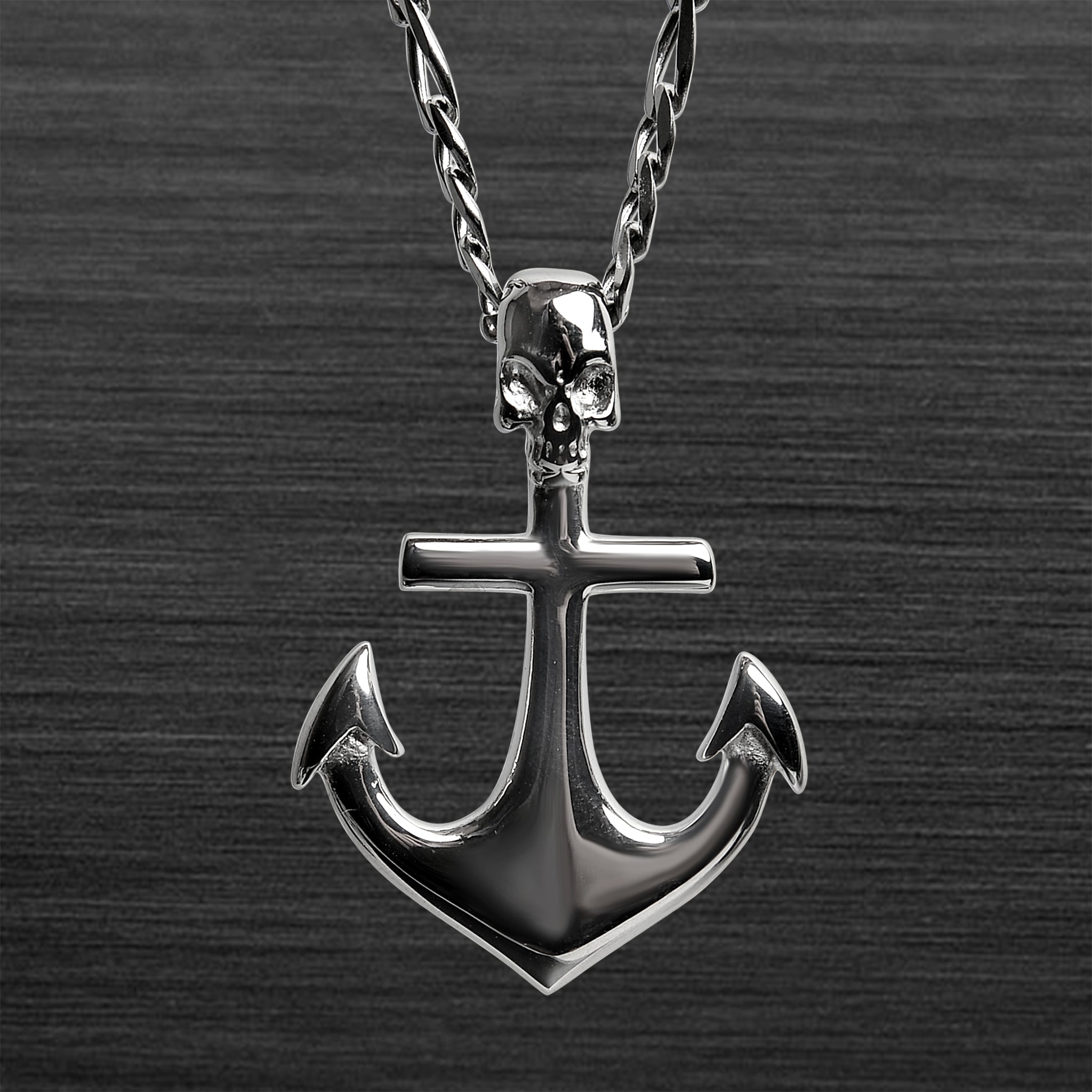 Stainless Steel Skull Anchor Rope Chain NECKLACE / PDJ3232-RTL