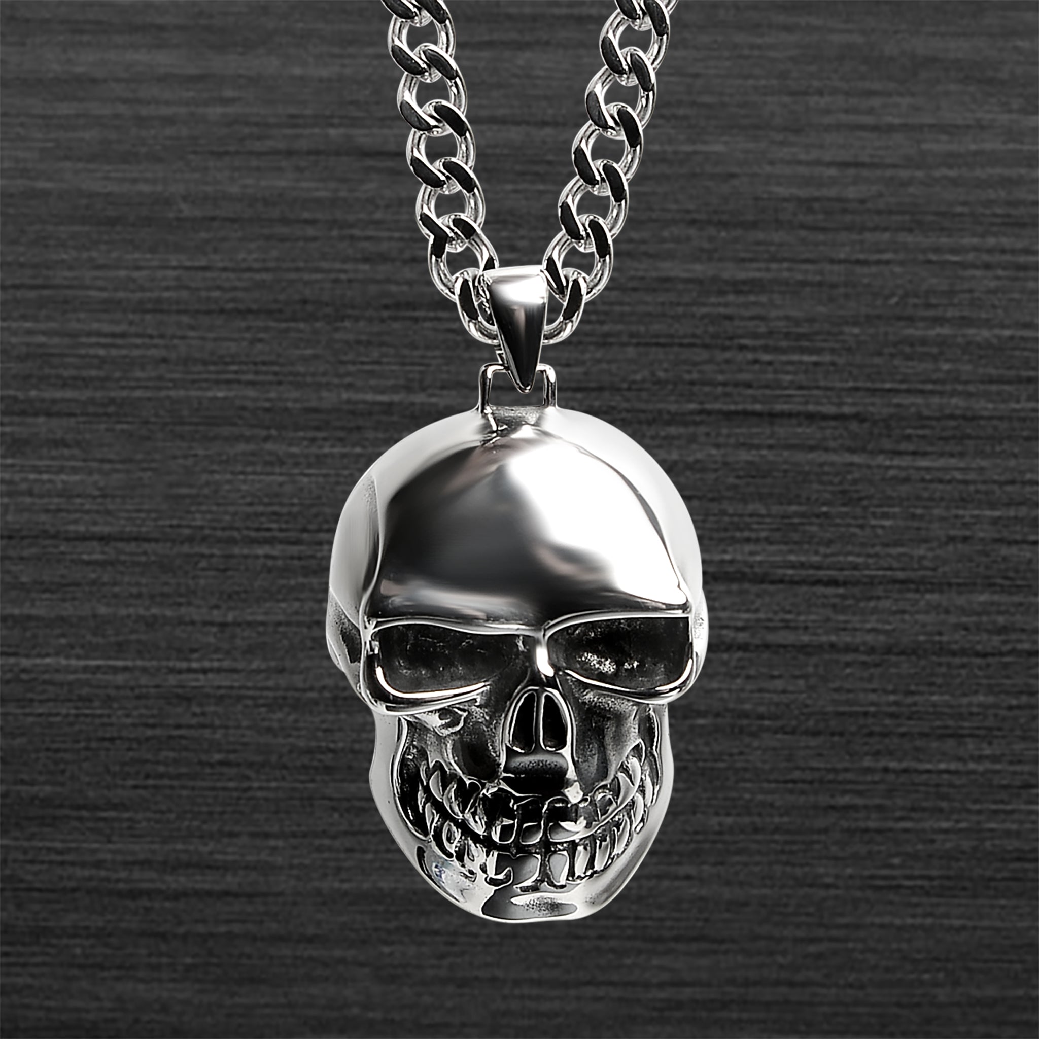 Stainless Steel SKULL Curb Chain Necklace / PDK0160-RTL