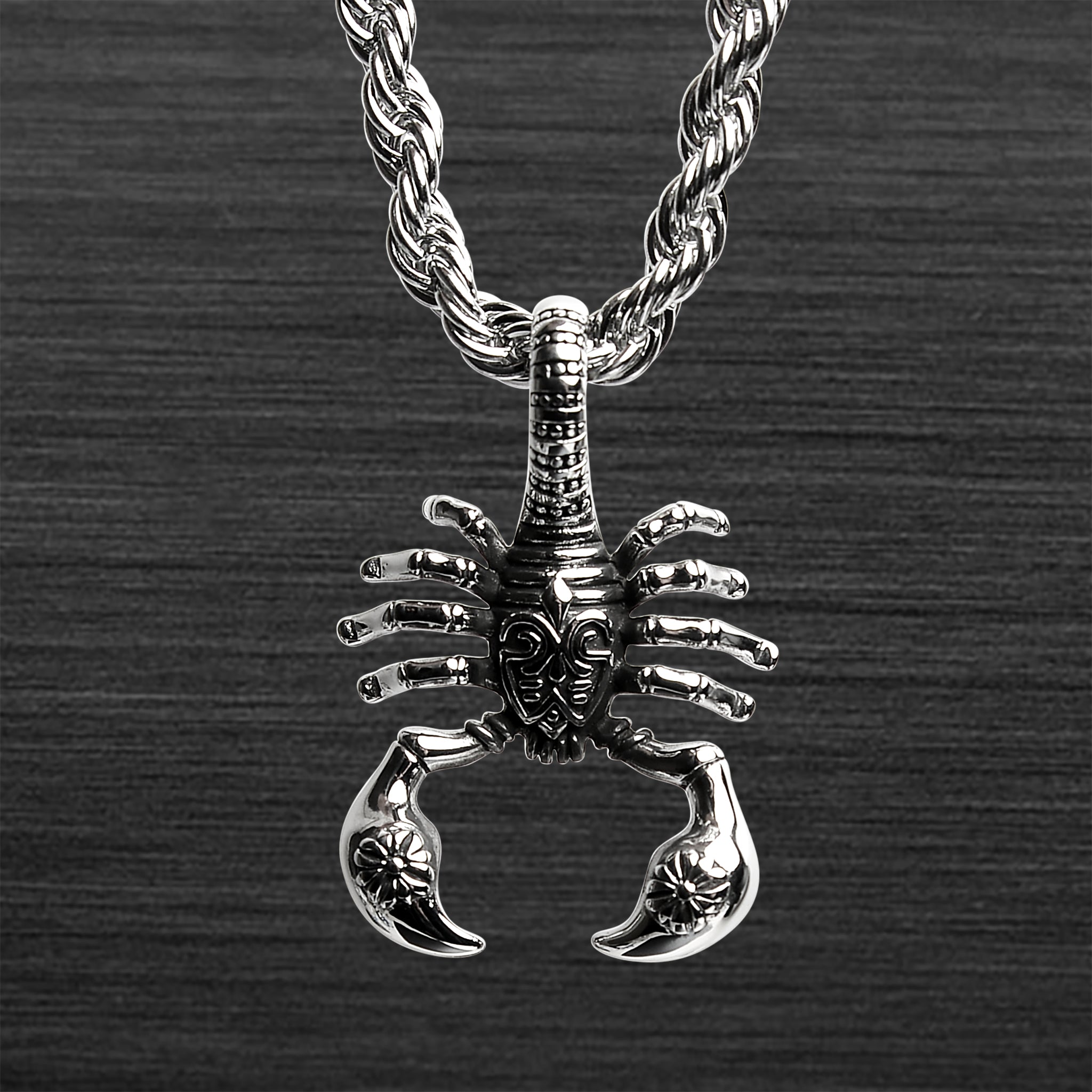 Stainless Steel Large Scorpion Rope Chain NECKLACE / PDL9001-RTL