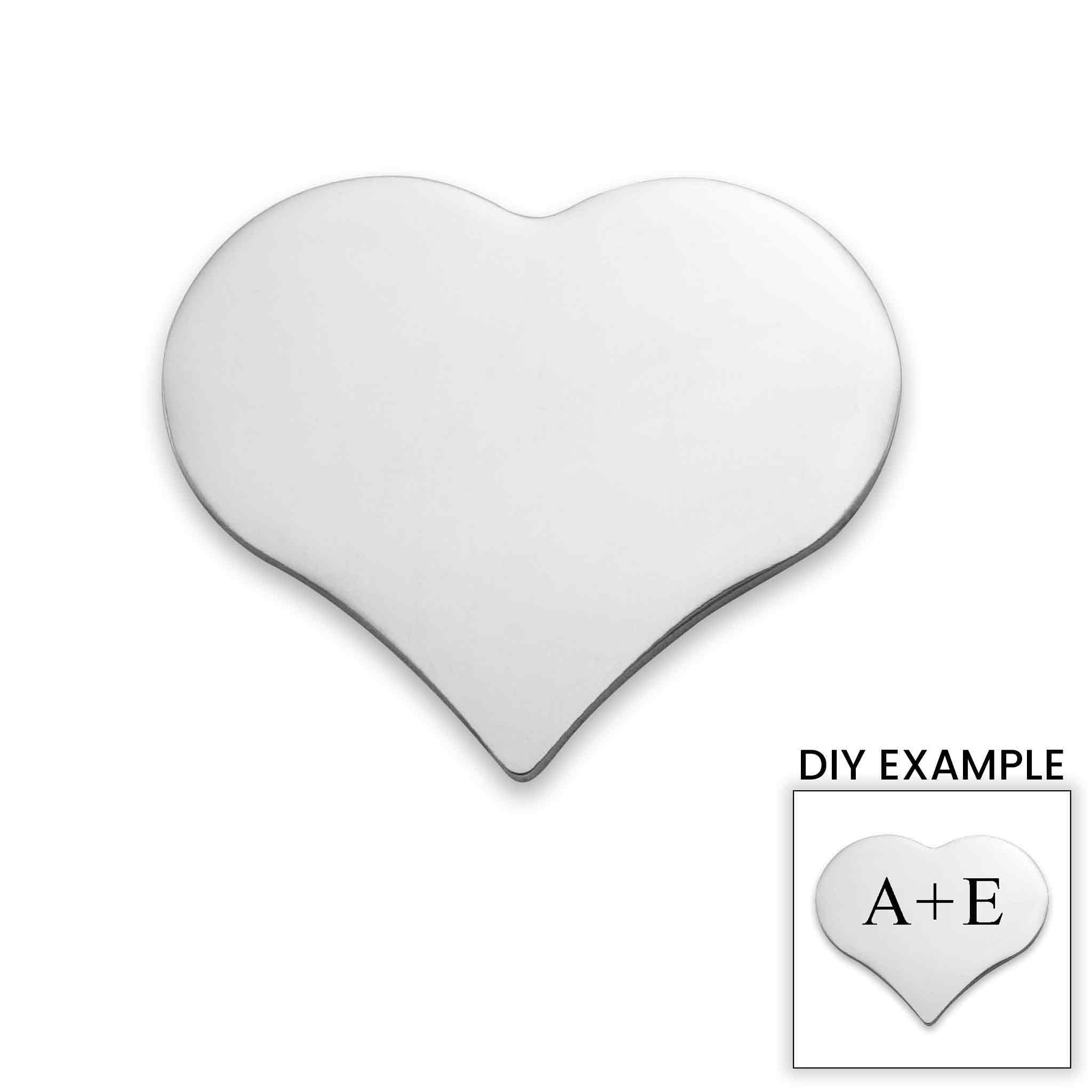 Blank Heart CHARM Stainless Steel Pendant / SBB0012