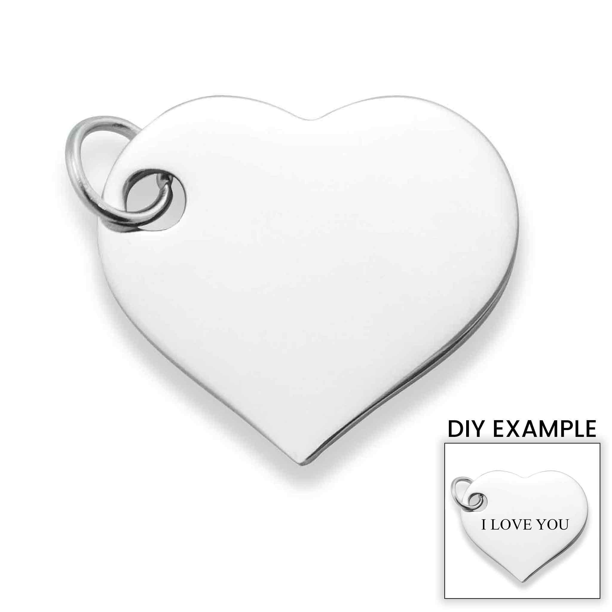 Polished Stainless Steel Heart PENDANT / SBB0031