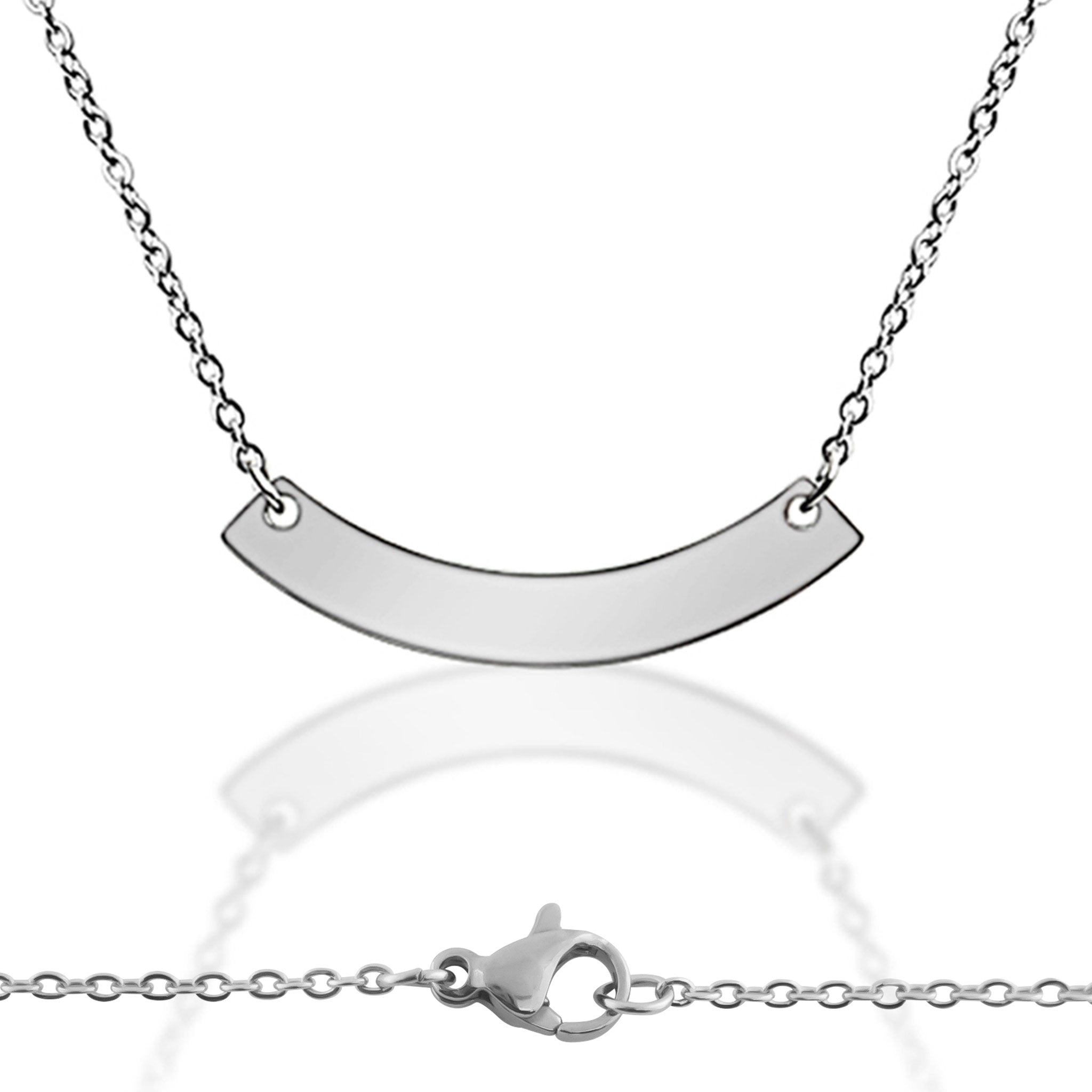 Blank Curve Bar Stainless Steel NECKLACE / SBB0049