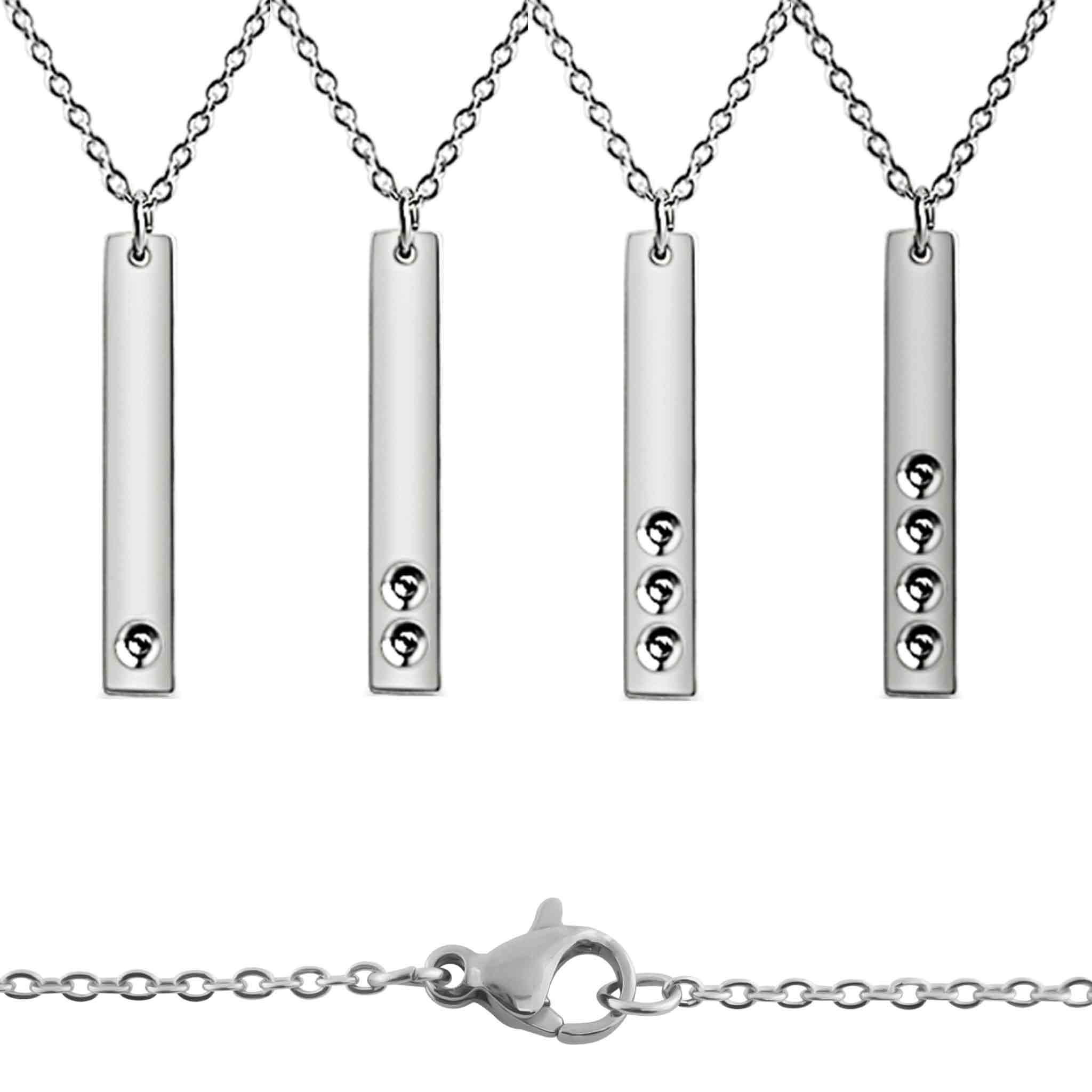 Polished Stainless Steel Stampable BIRTHSTONE Necklace / SBB0166