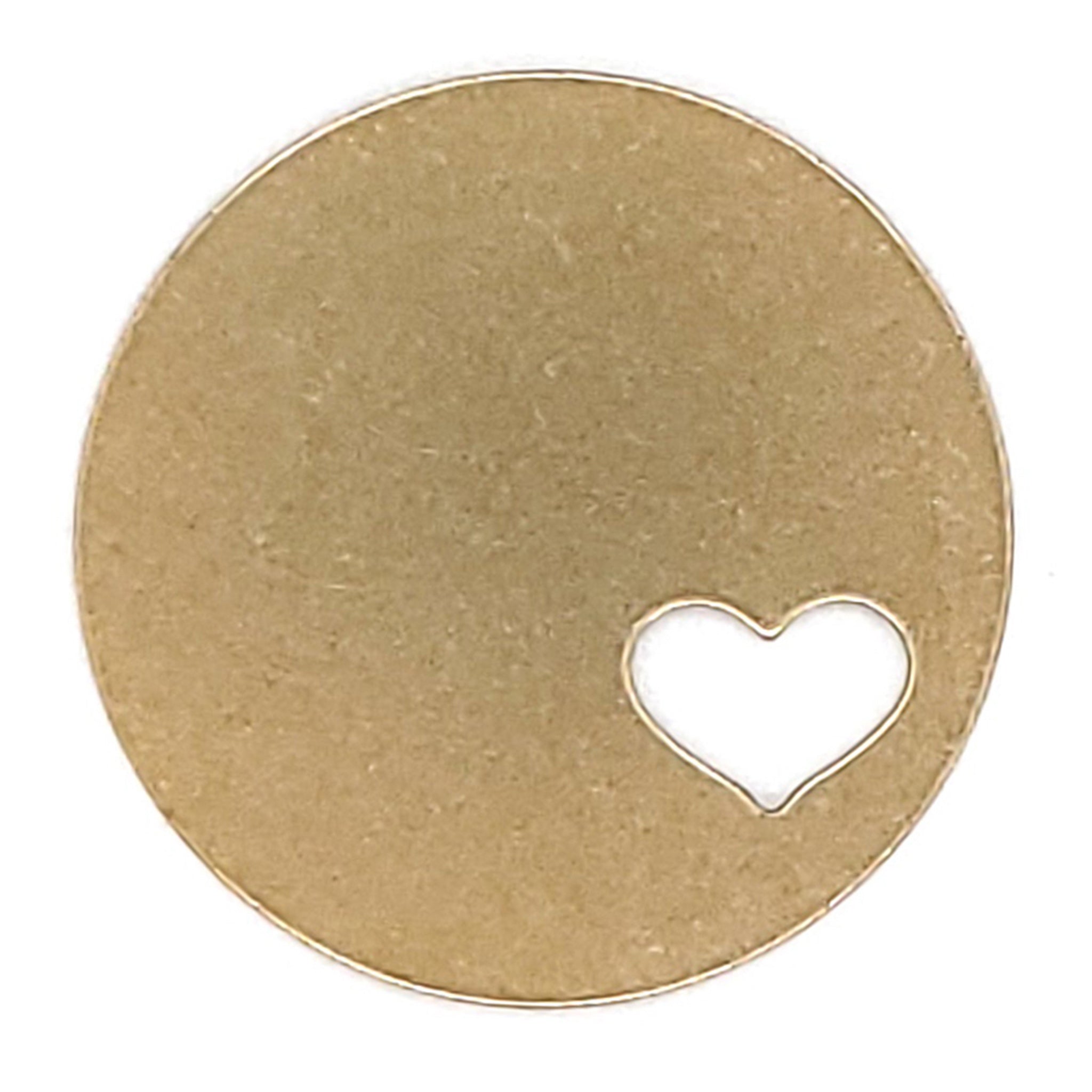 Brass Blank Round Heart Cutout PENDANT / SBB0202