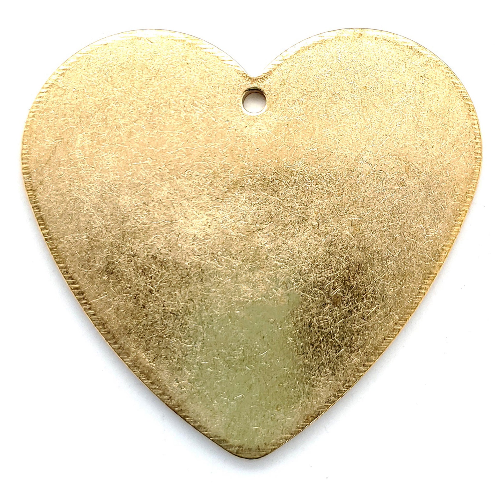 Brass Blank Rounded Heart Pendant With Hole / SBB0208