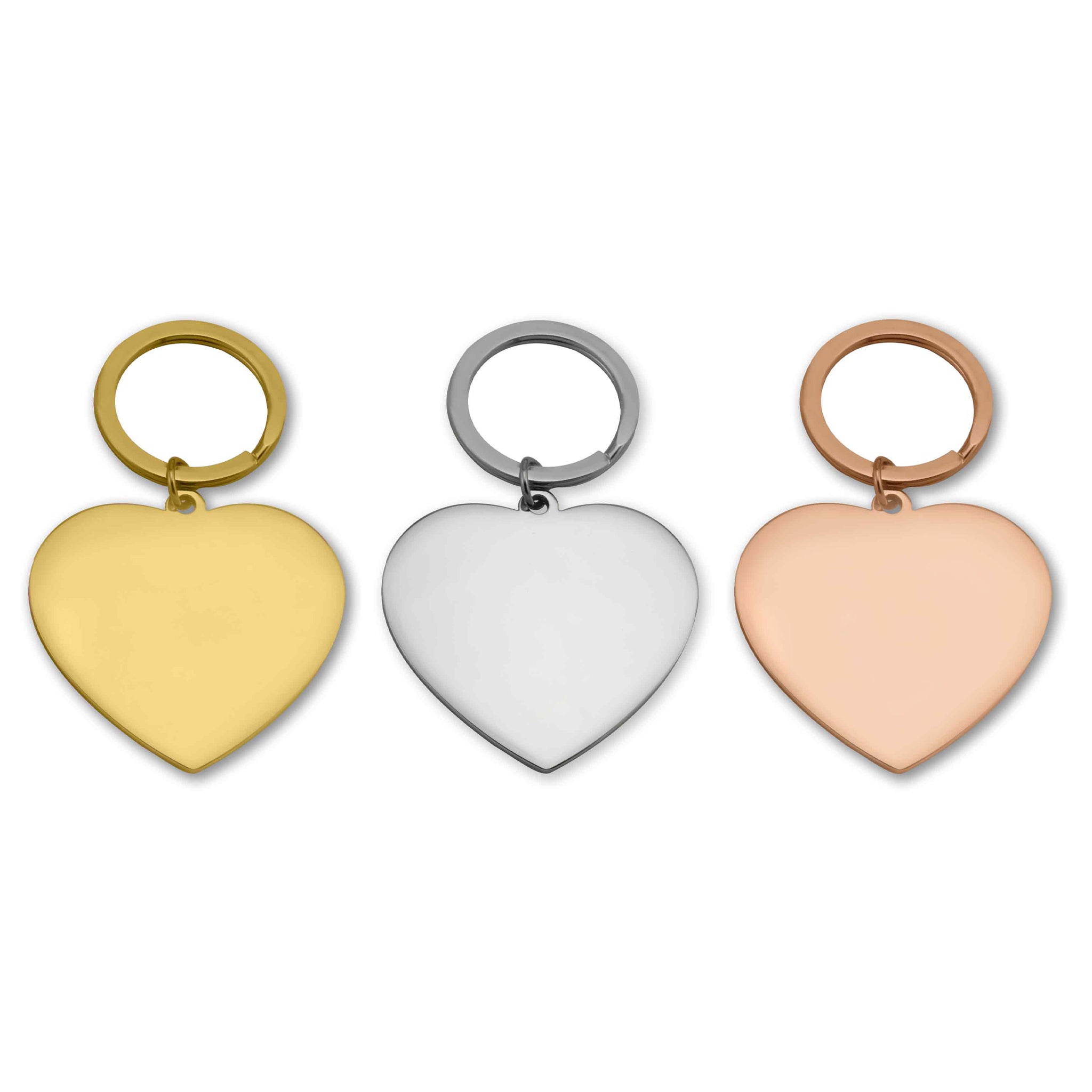 Engravable Heart Stainless Steel Keychain / SBB0287