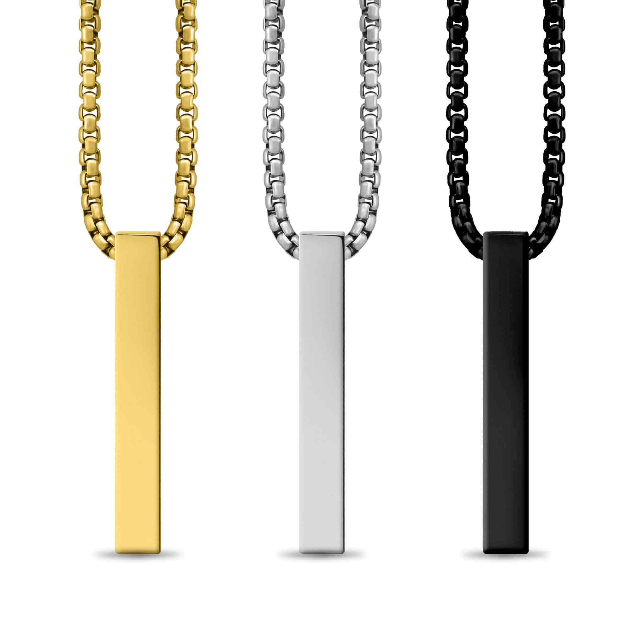 ''4 Sided Vertical Bar Necklace w/ 24'''' Chain / SBB0294''