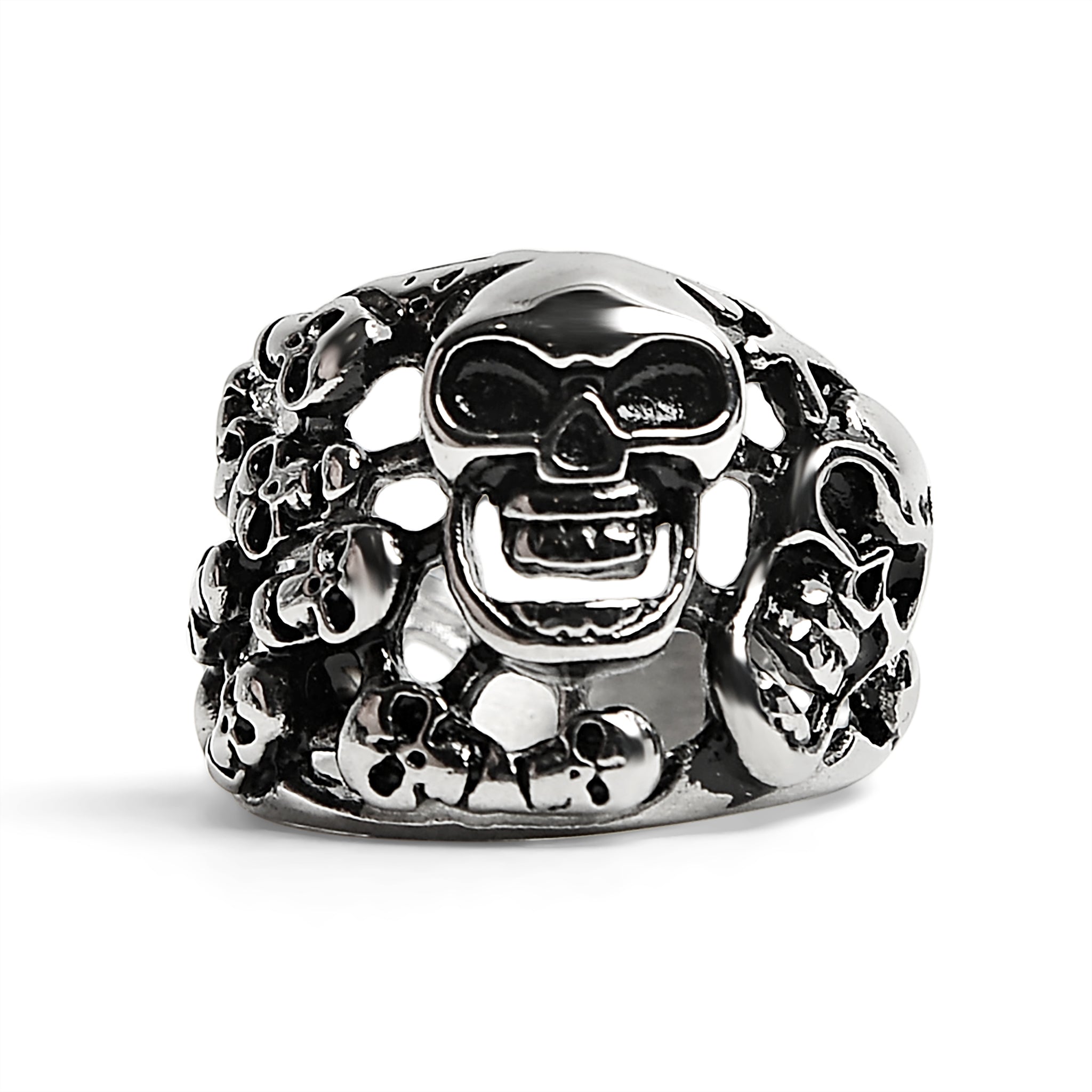 Stainless Steel Polished Multiple SKULLs Ring / SCR2058