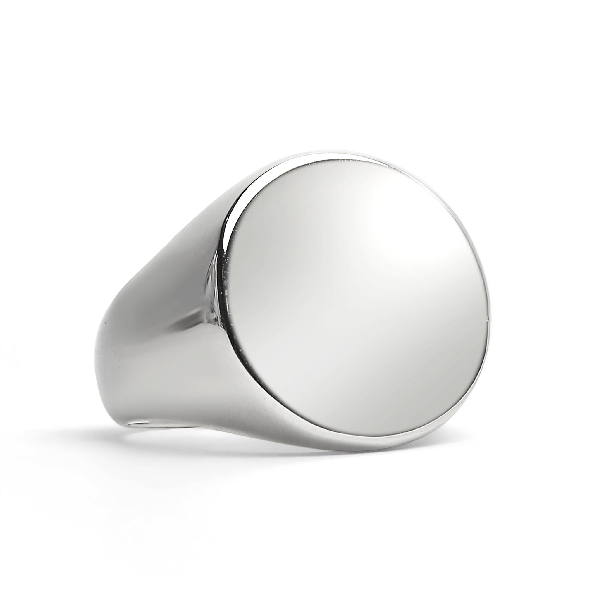 Stainless Steel Polished Round Blank Signet RING / SCR3087