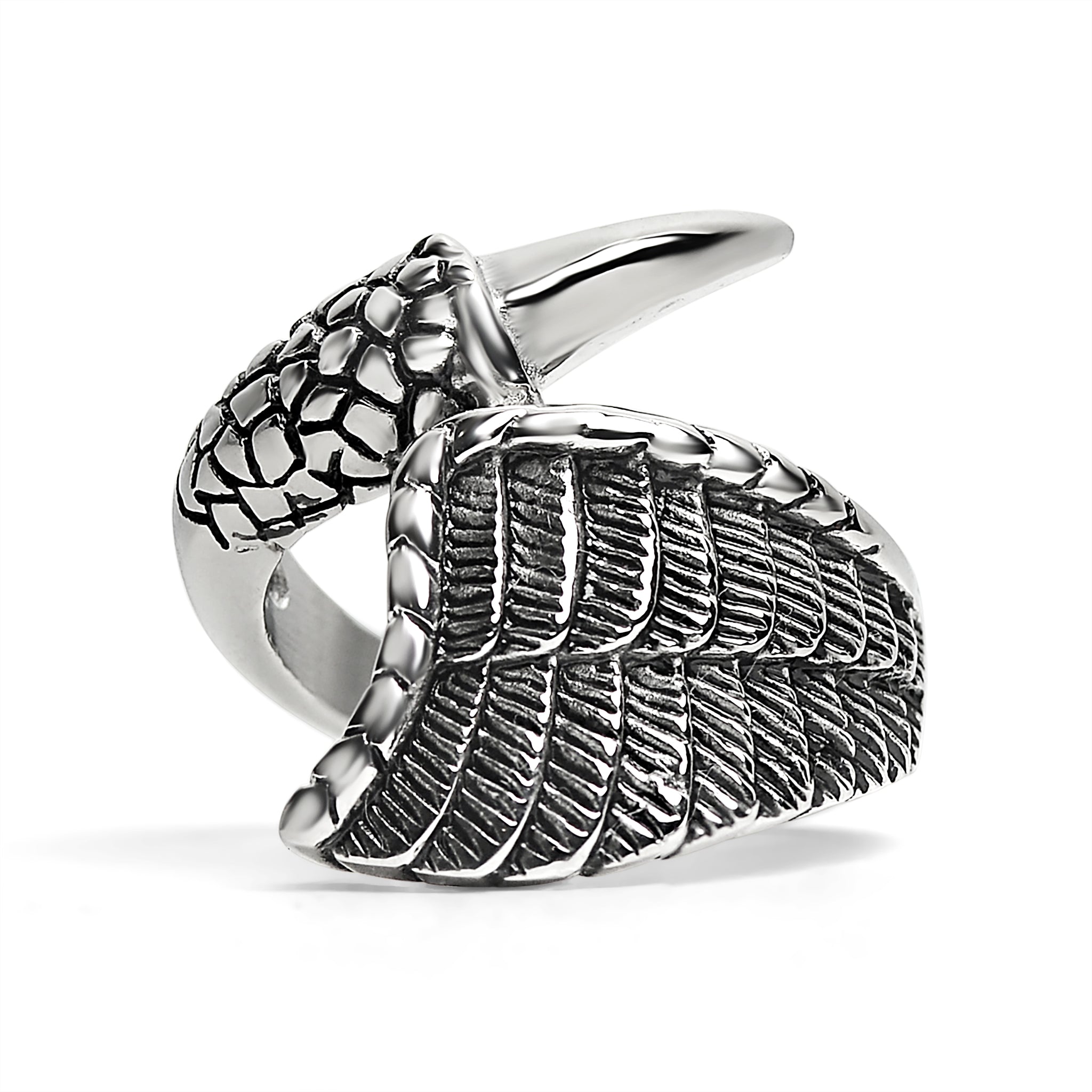 Stainless Steel Dragon Claw And Angel Wing RING / SCR4007