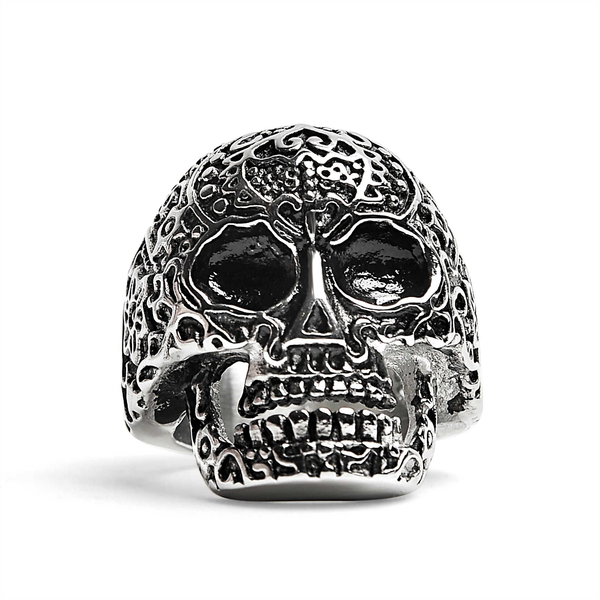 Detailed Skull Stainless Steel Ring / SCR4031