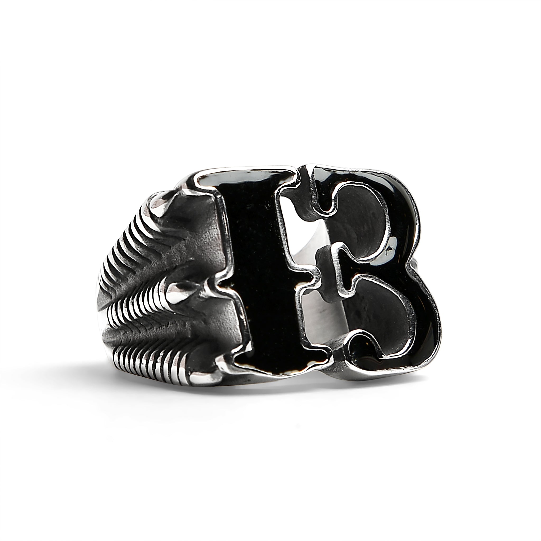 ''Stainless Steel Black Gothic ''''13'''' Dragon Claw Signet RING / SCR4089''