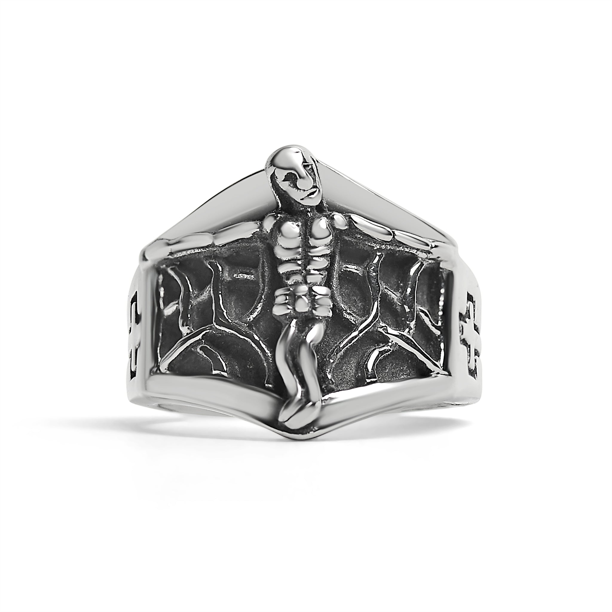 Detailed Jesus Cross Stainless Steel RING / SCR4093