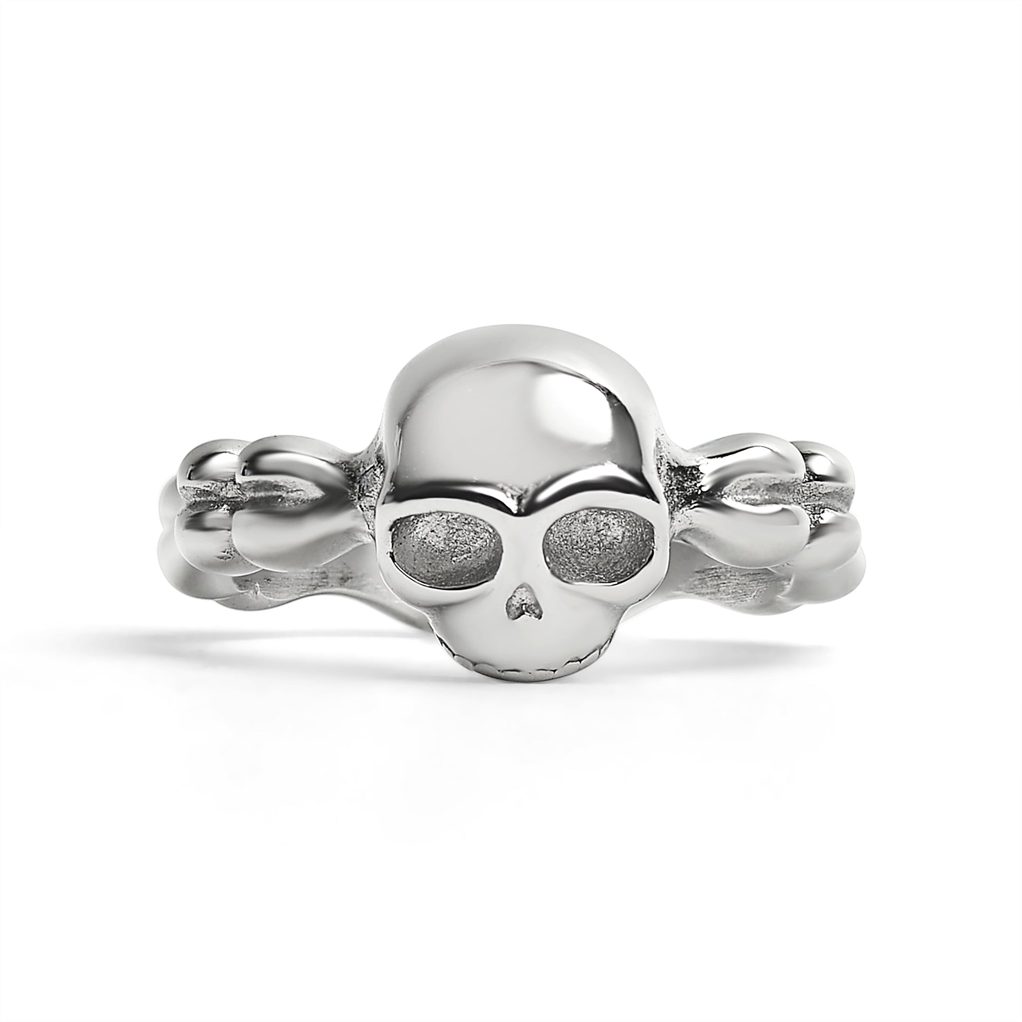 Stainless Steel SKULL And Bones Women's Ring / SCR4099