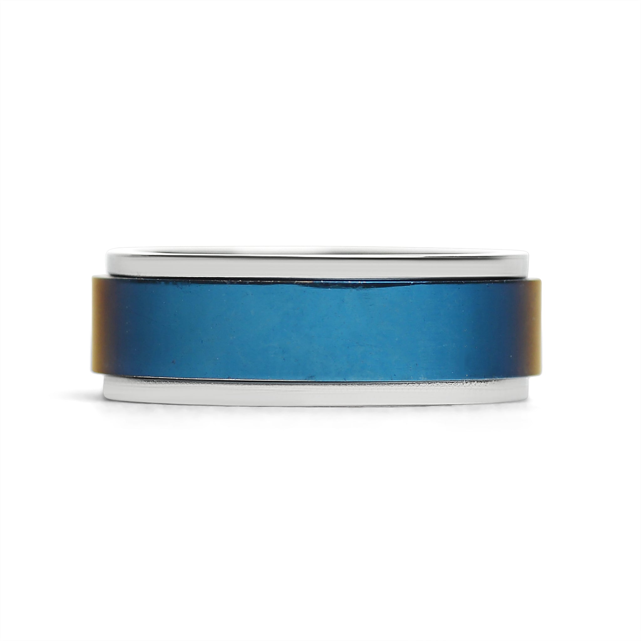 Blue Center Stainless Steel SPINNER Ring / SRJ0038