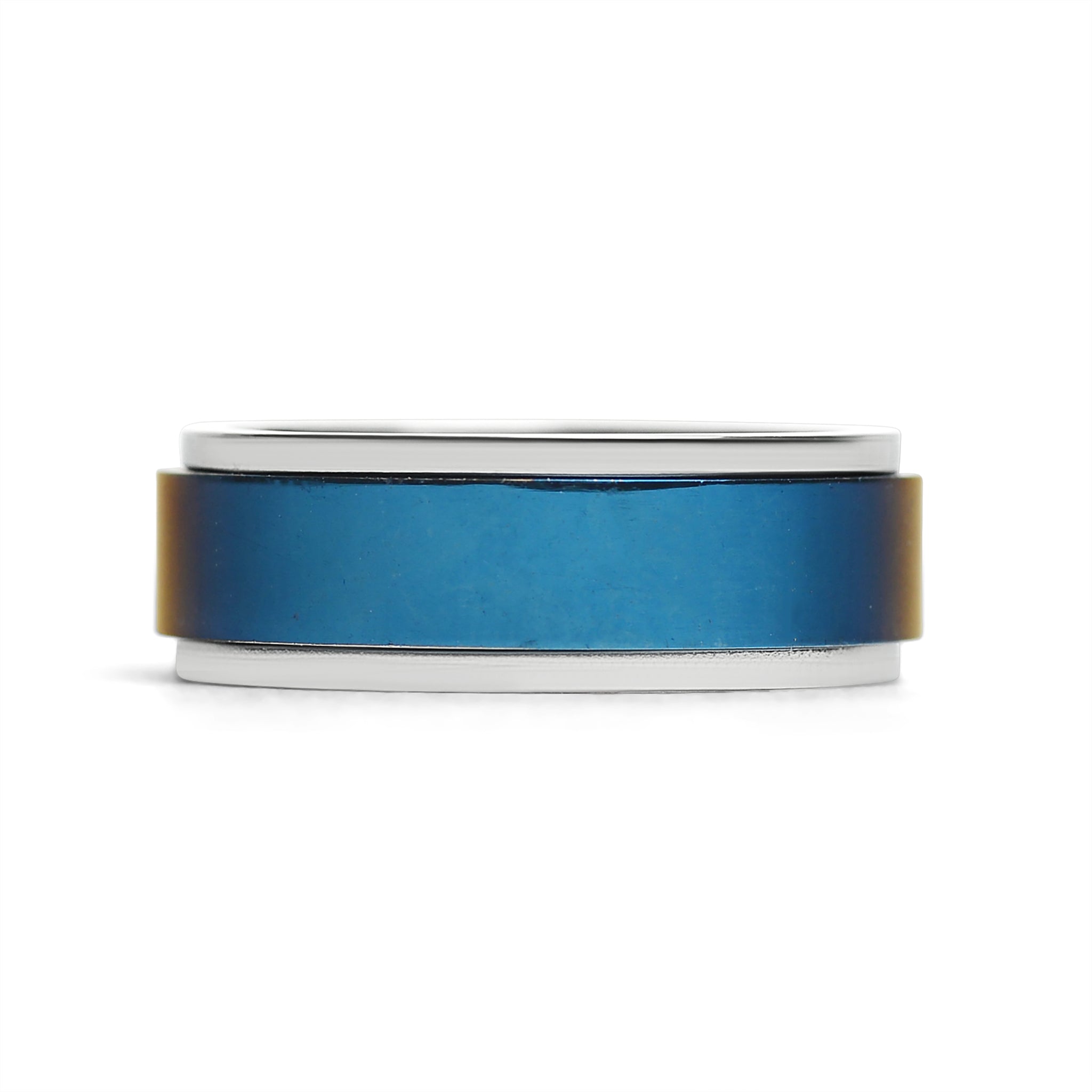 Blue Center Stainless Steel Spinner Ring / SRJ0038