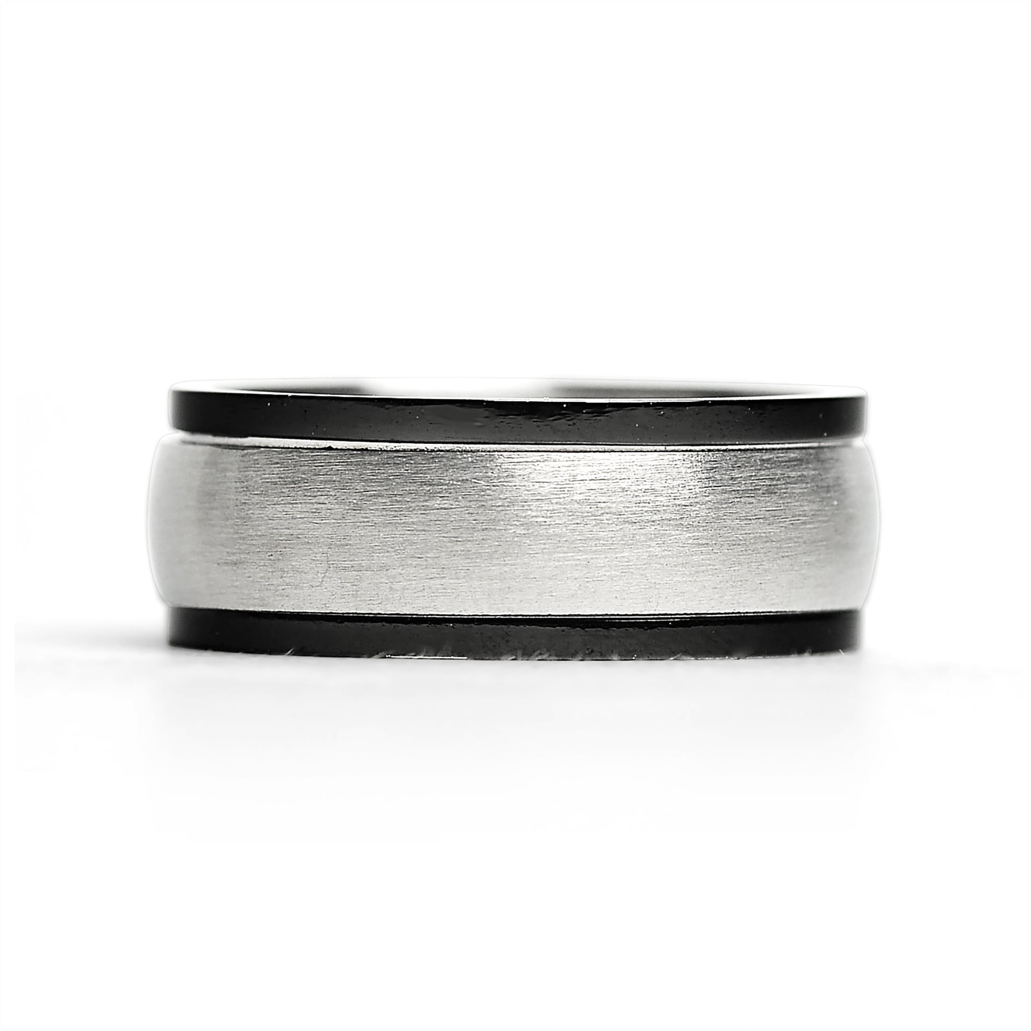 Highly Polished Stainless Steel Black Trim Spinner Center RING / SRJ9002